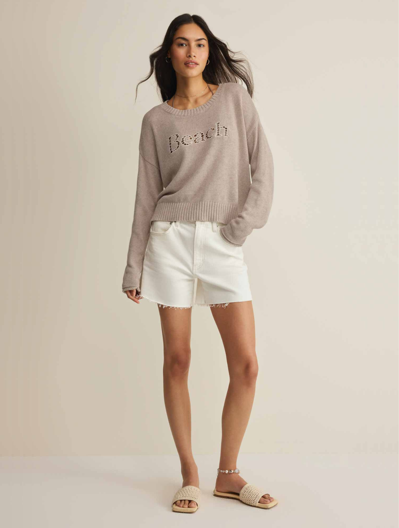 Beach Embroidered Sweater