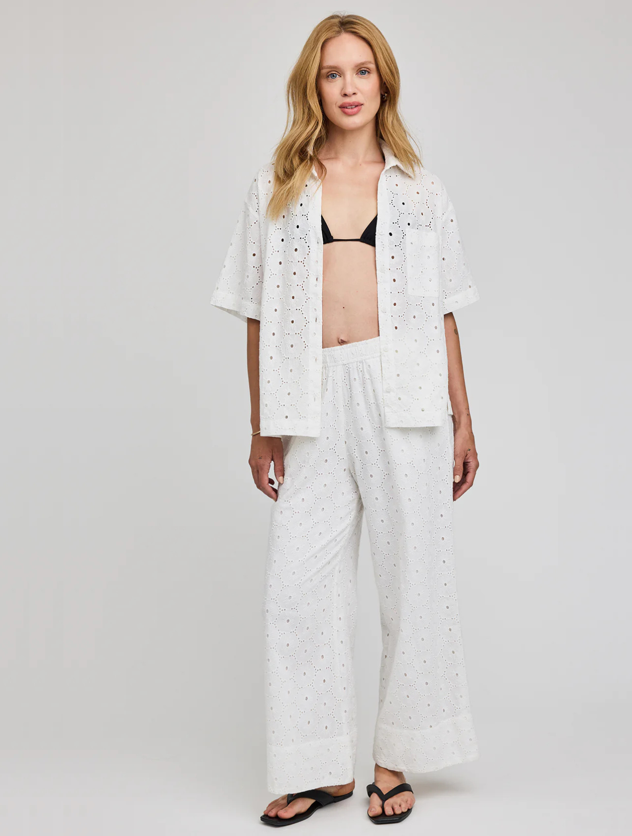 Louisa Eyelet Button Down Shirt