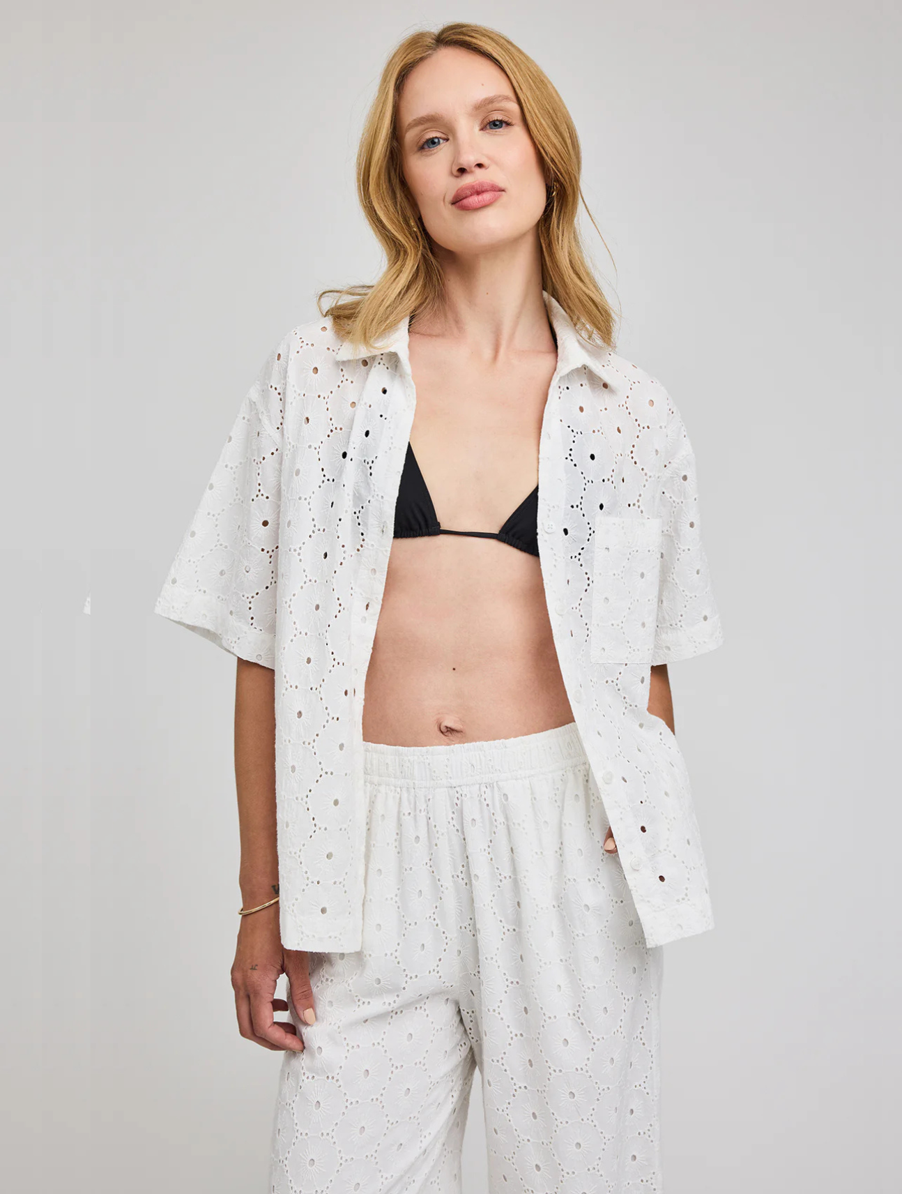 Louisa Eyelet Button Down Shirt