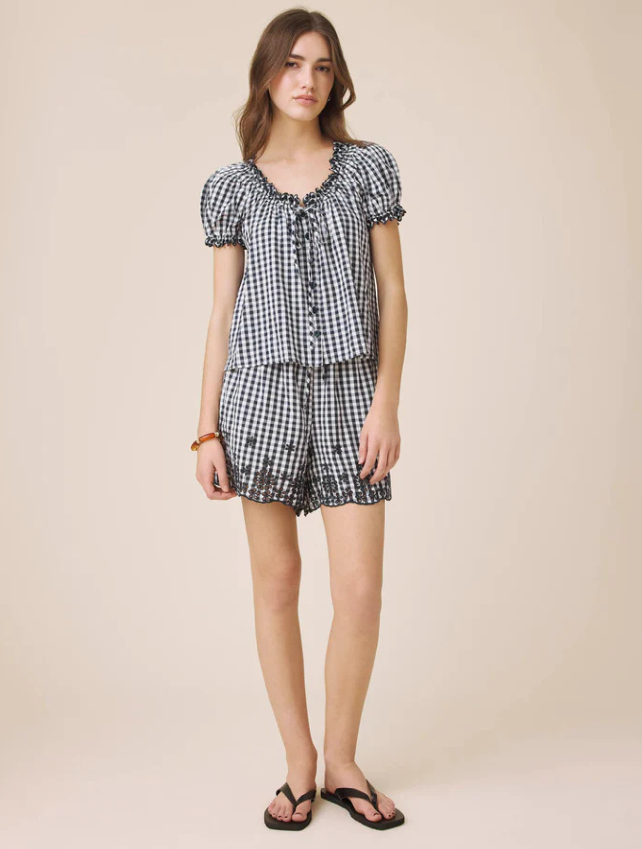 Gigi Gingham Puff Sleeve Top
