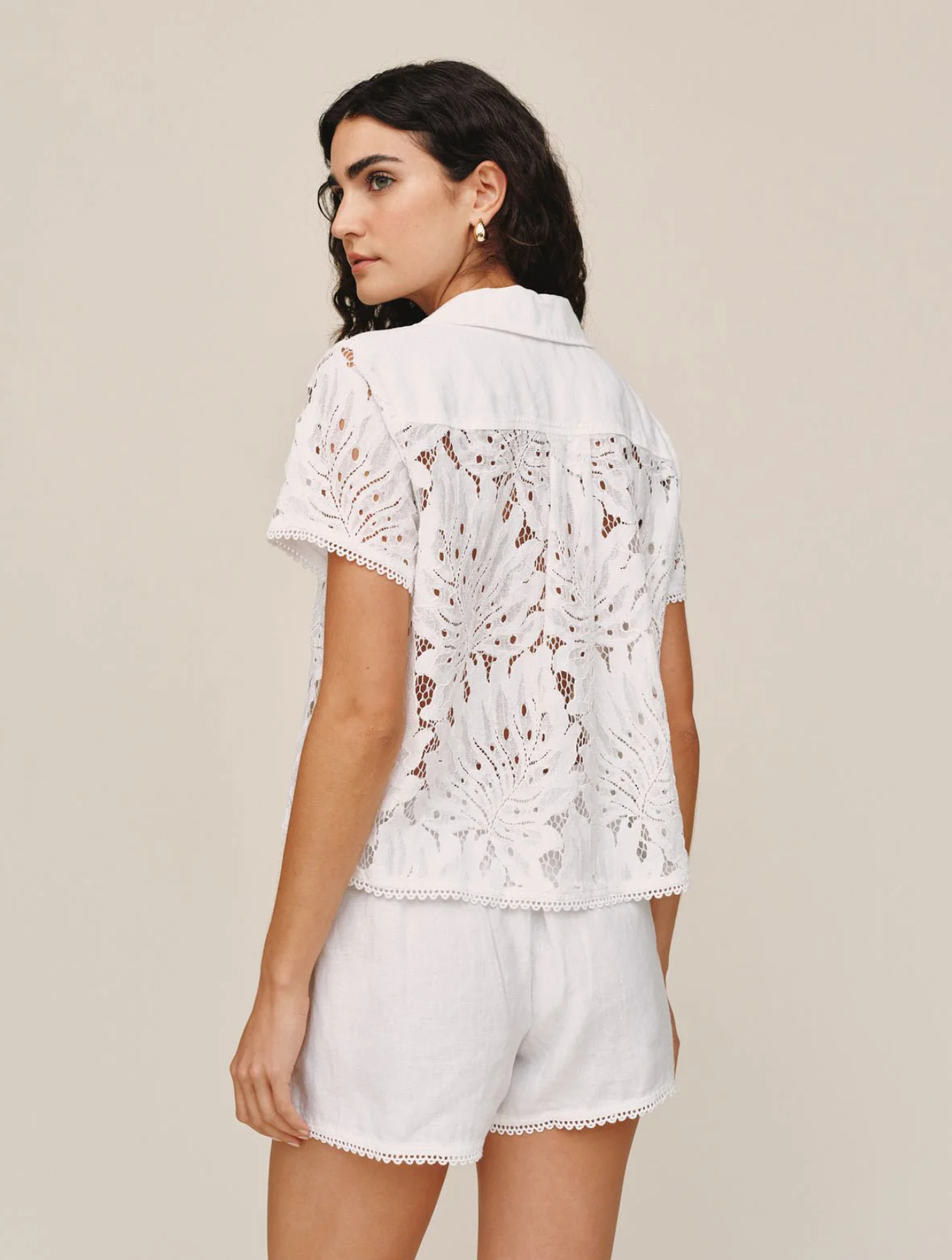 Short Sleeve Contrast Button Down