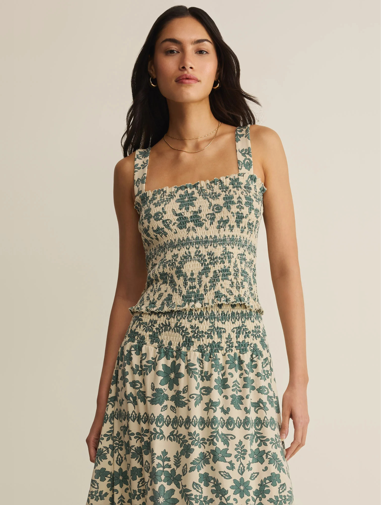 Leya Tera Paisley Smocked Top