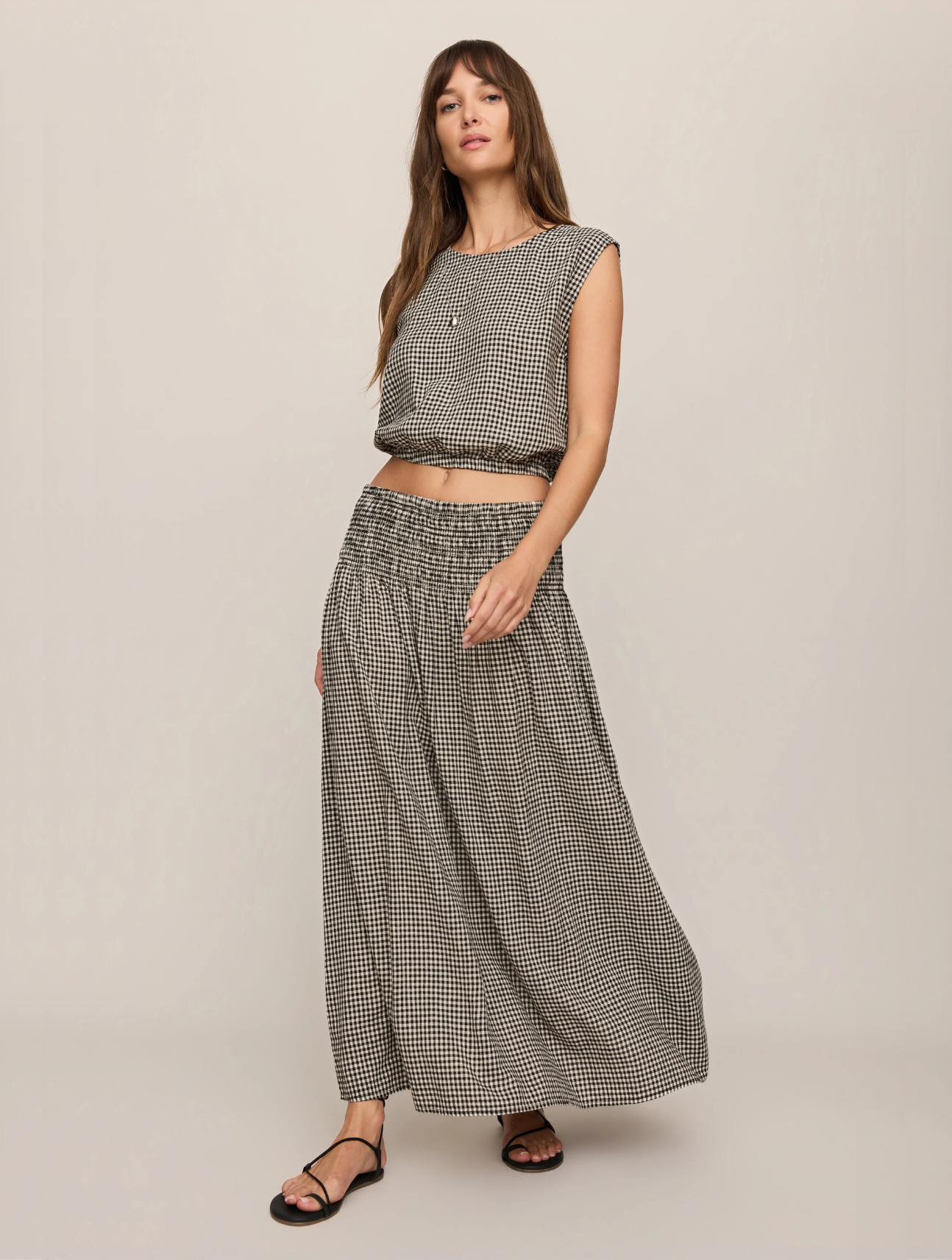 Brooke Gingham Maxi Skirt