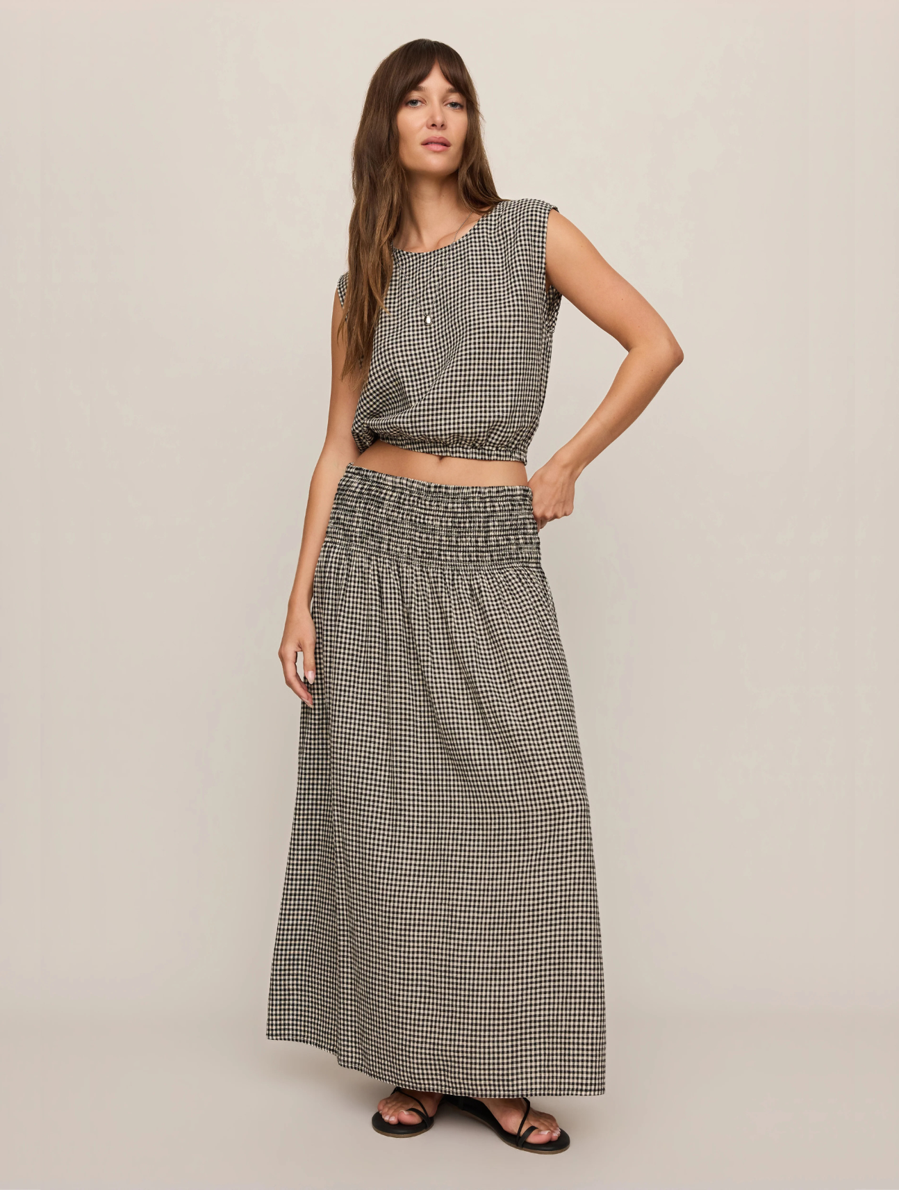 Merit Gingham Linen Top