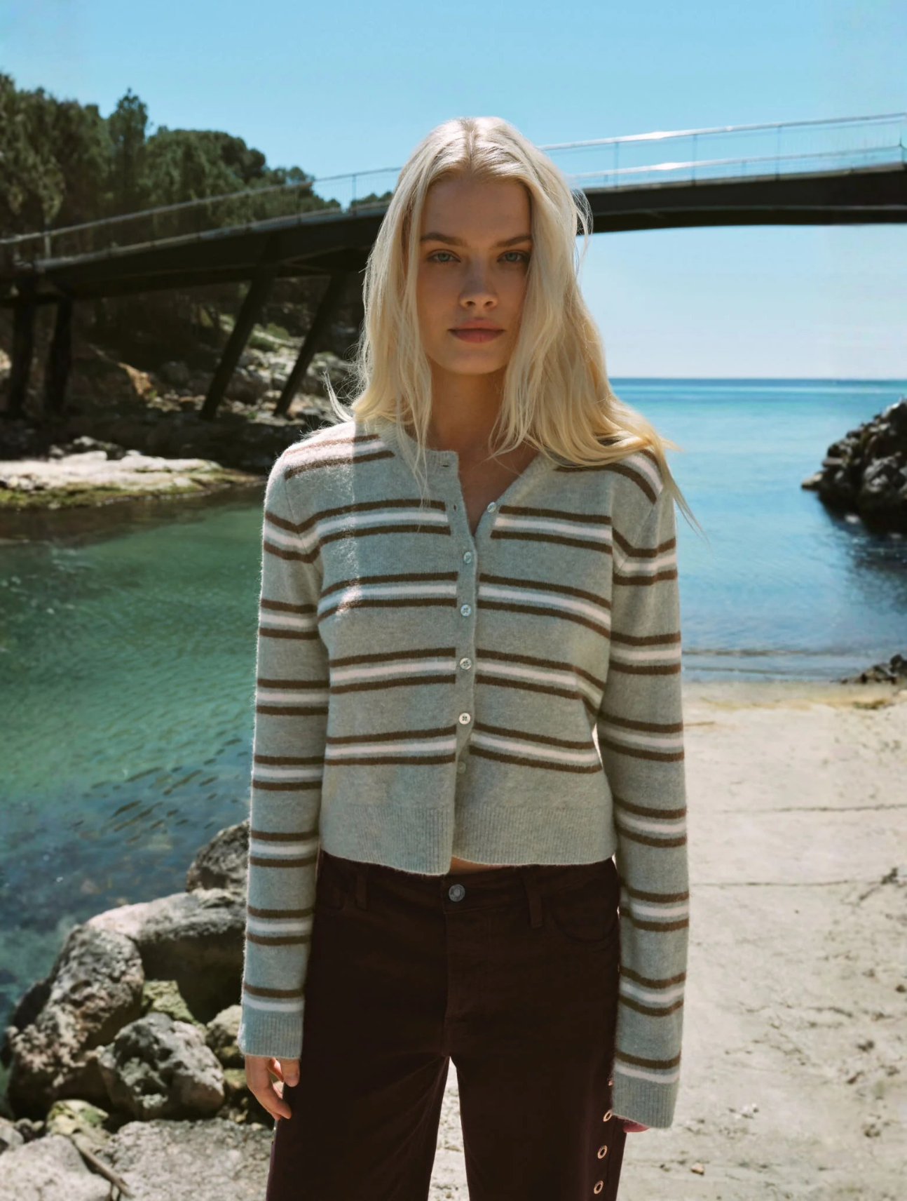 Medina Cozy Stripe Cardigan