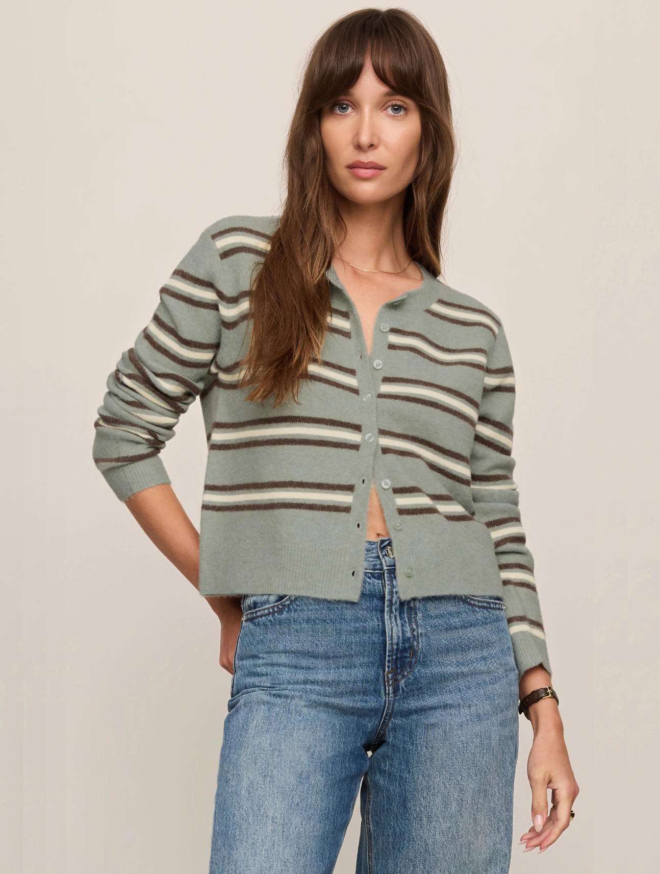 Medina Cozy Stripe Cardigan
