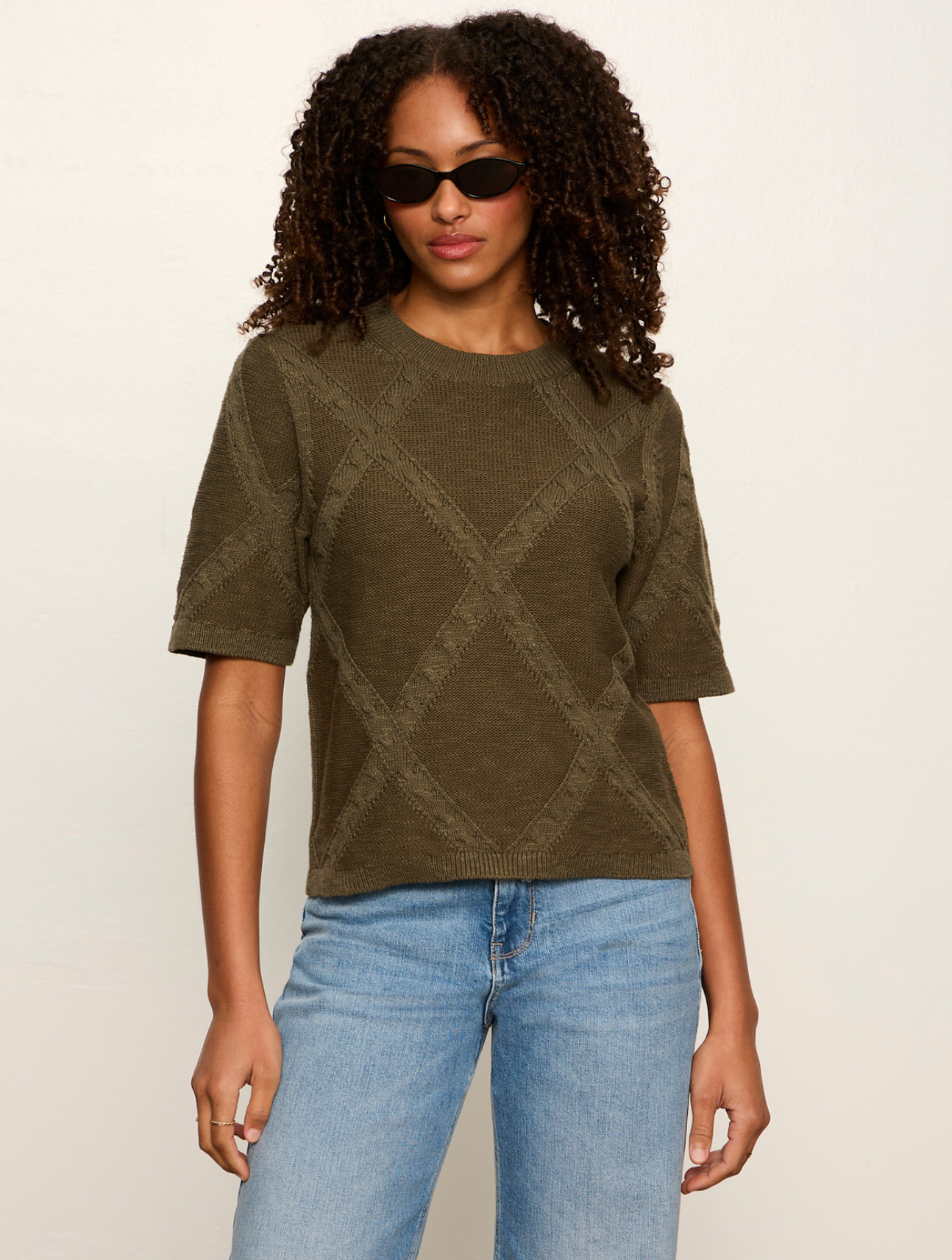 Diamond Stitch Sweater Tee