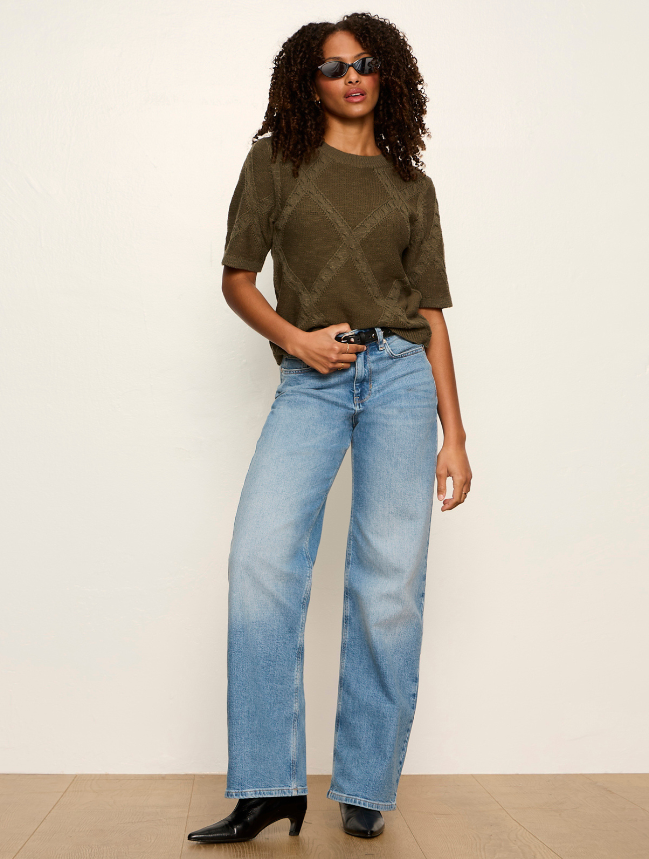 Diamond Stitch Sweater Tee
