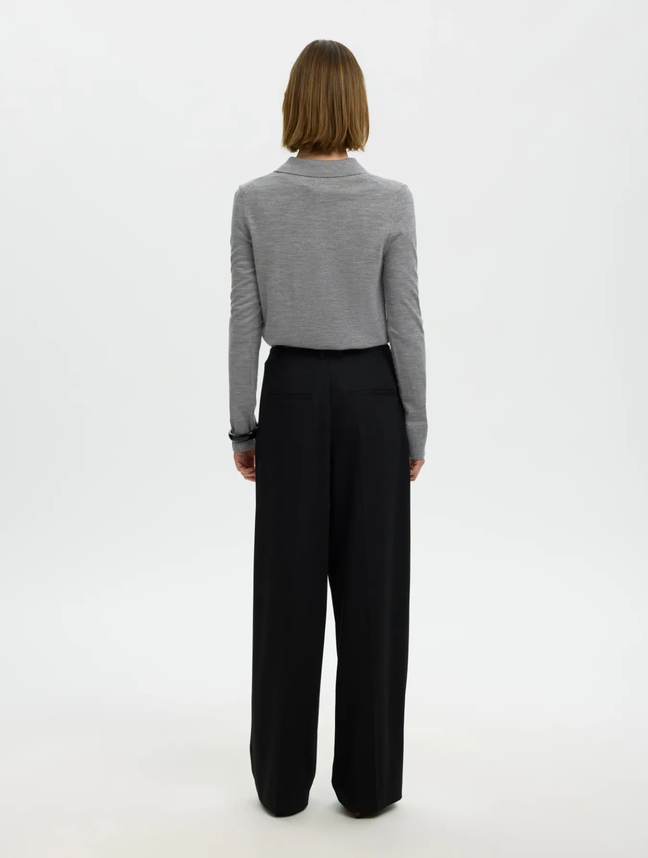 Thea LS Knit Merino Collar Sweater