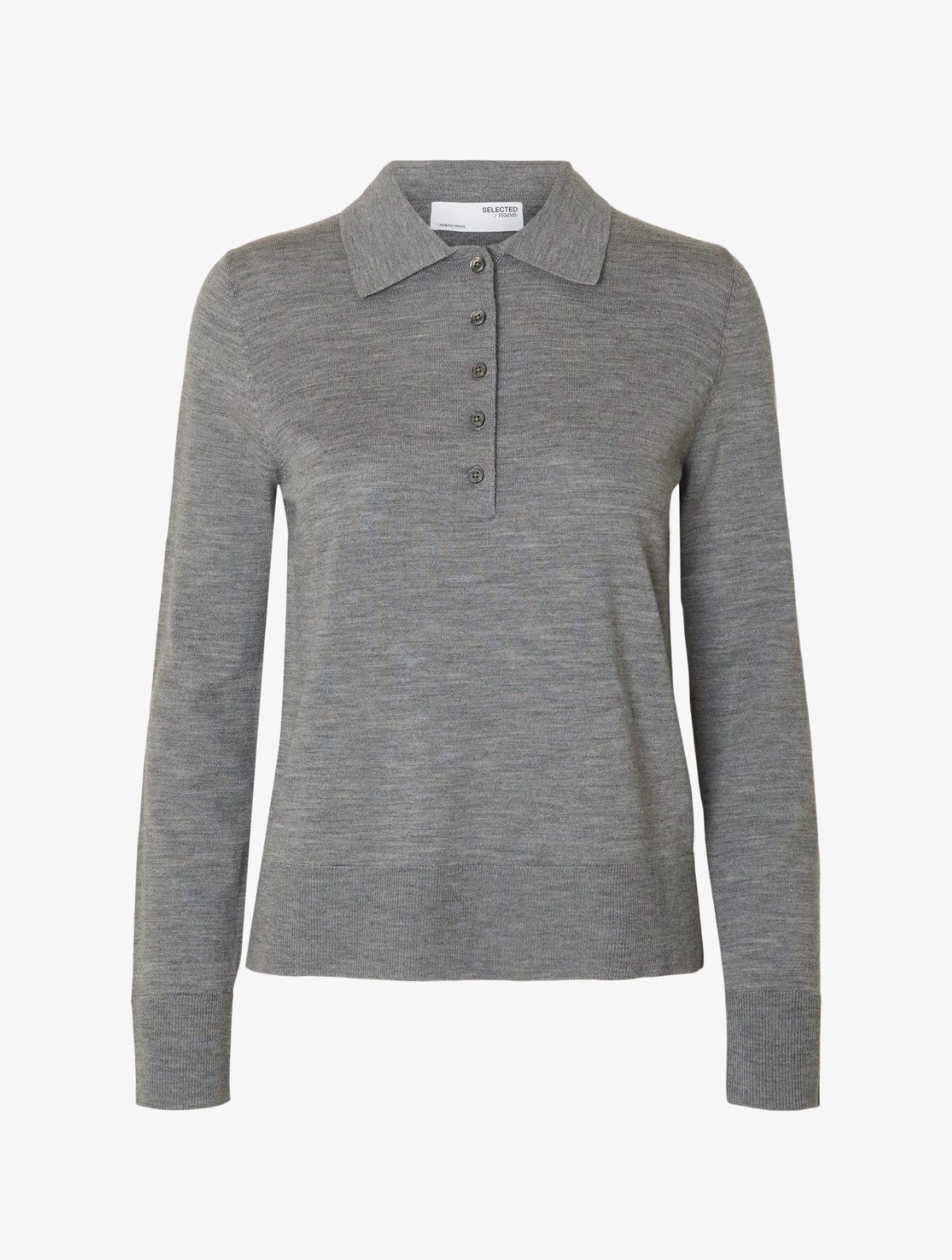 Thea LS Knit Merino Collar Sweater