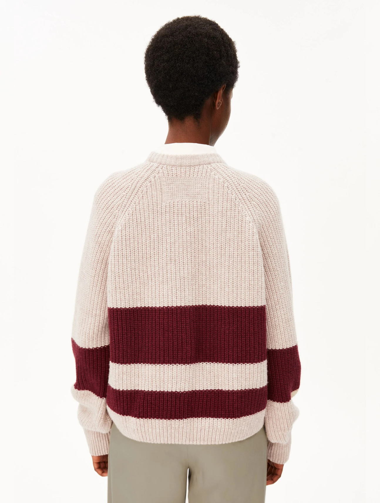 Striped Rib-Knit Pullover