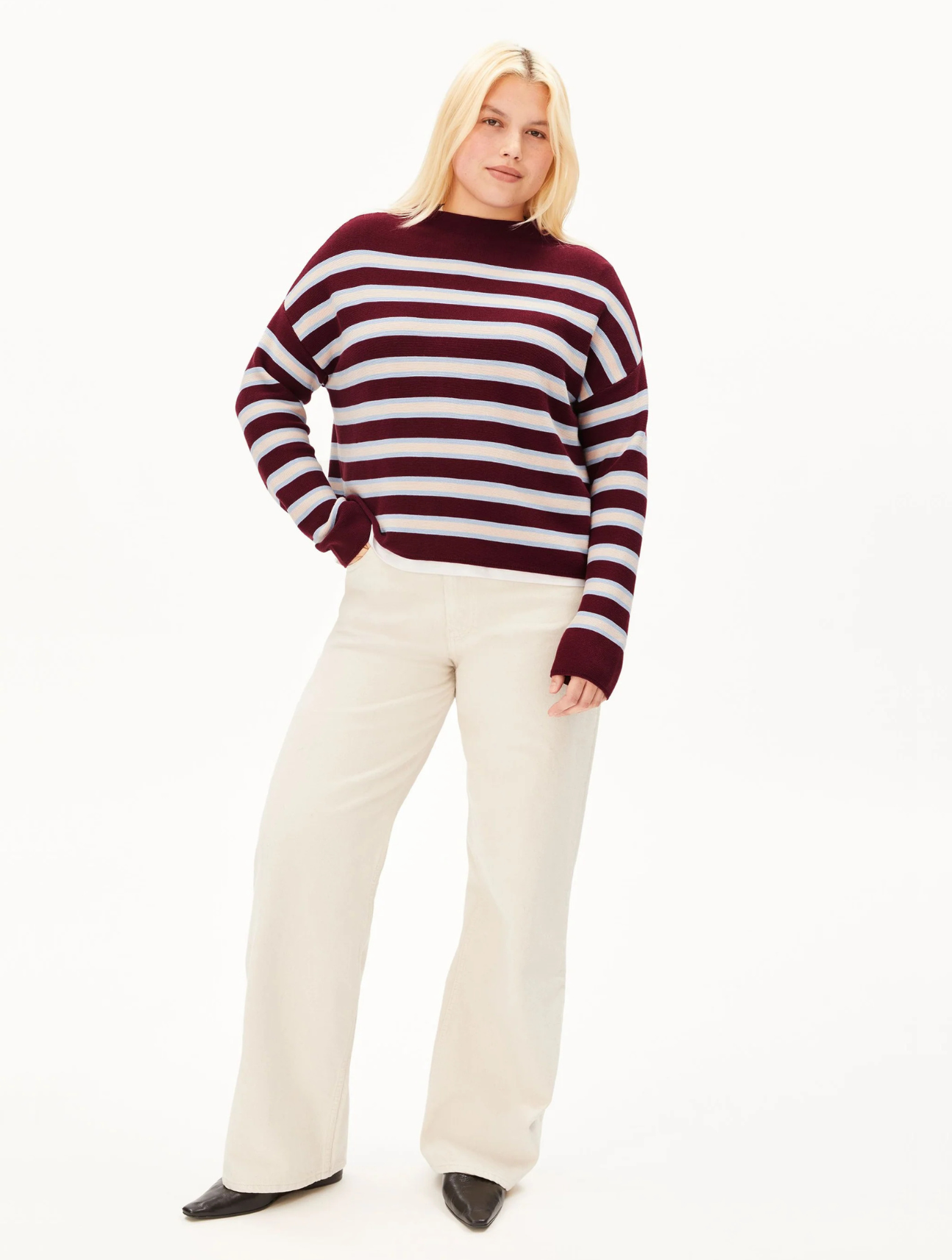 Merinaa Striped Knit Sweater