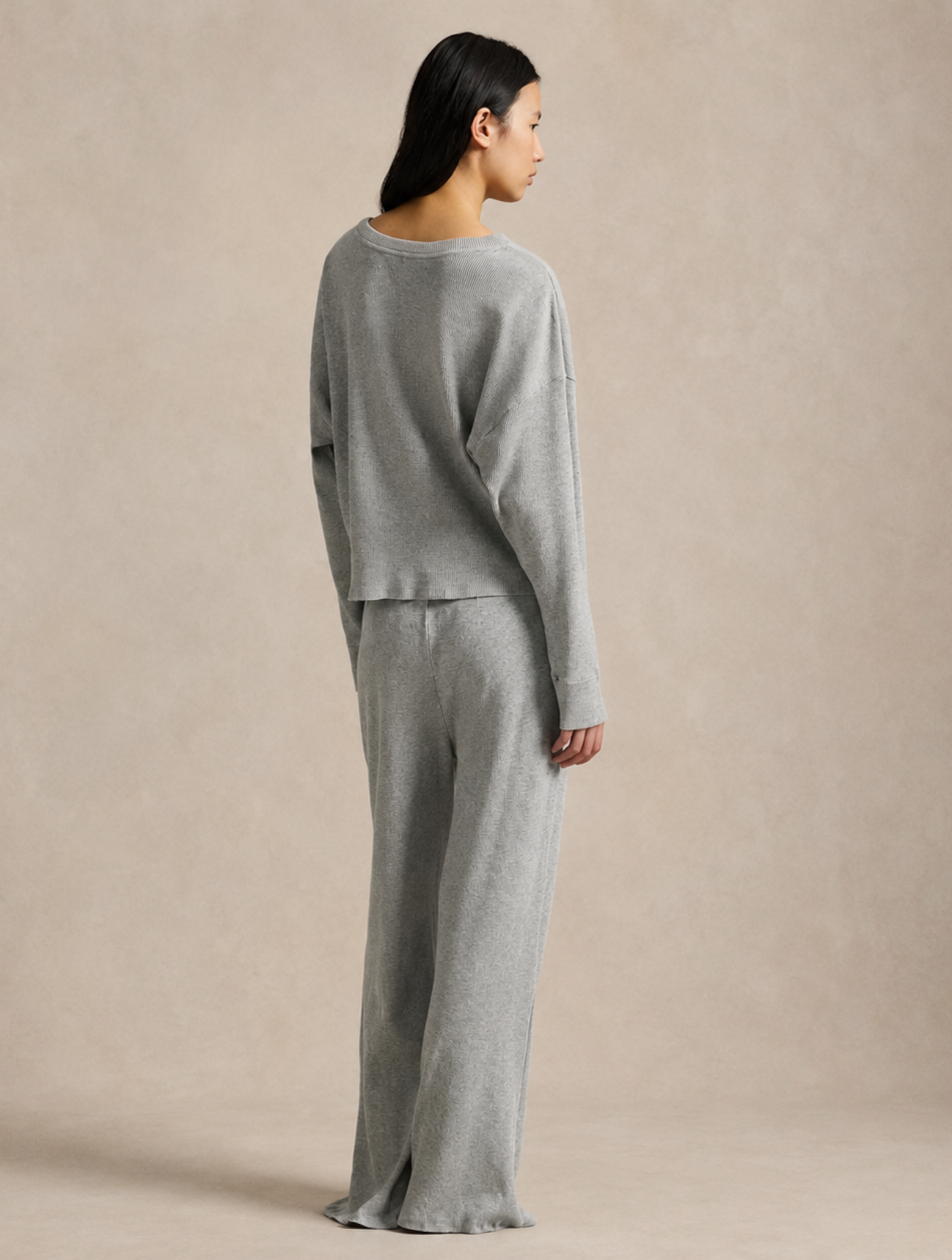Crew Neck Wide Leg Pant Set