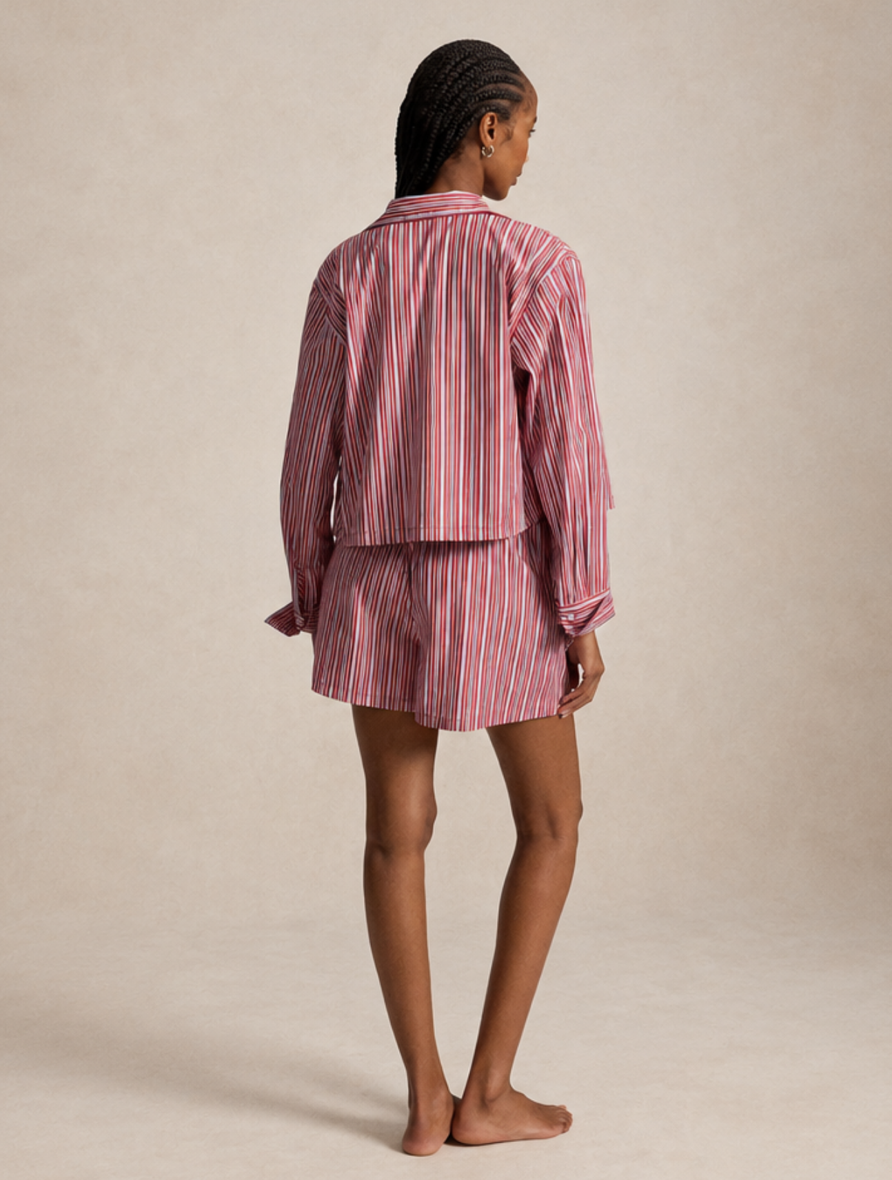 Stripes Cropped Boxer PJ Set
