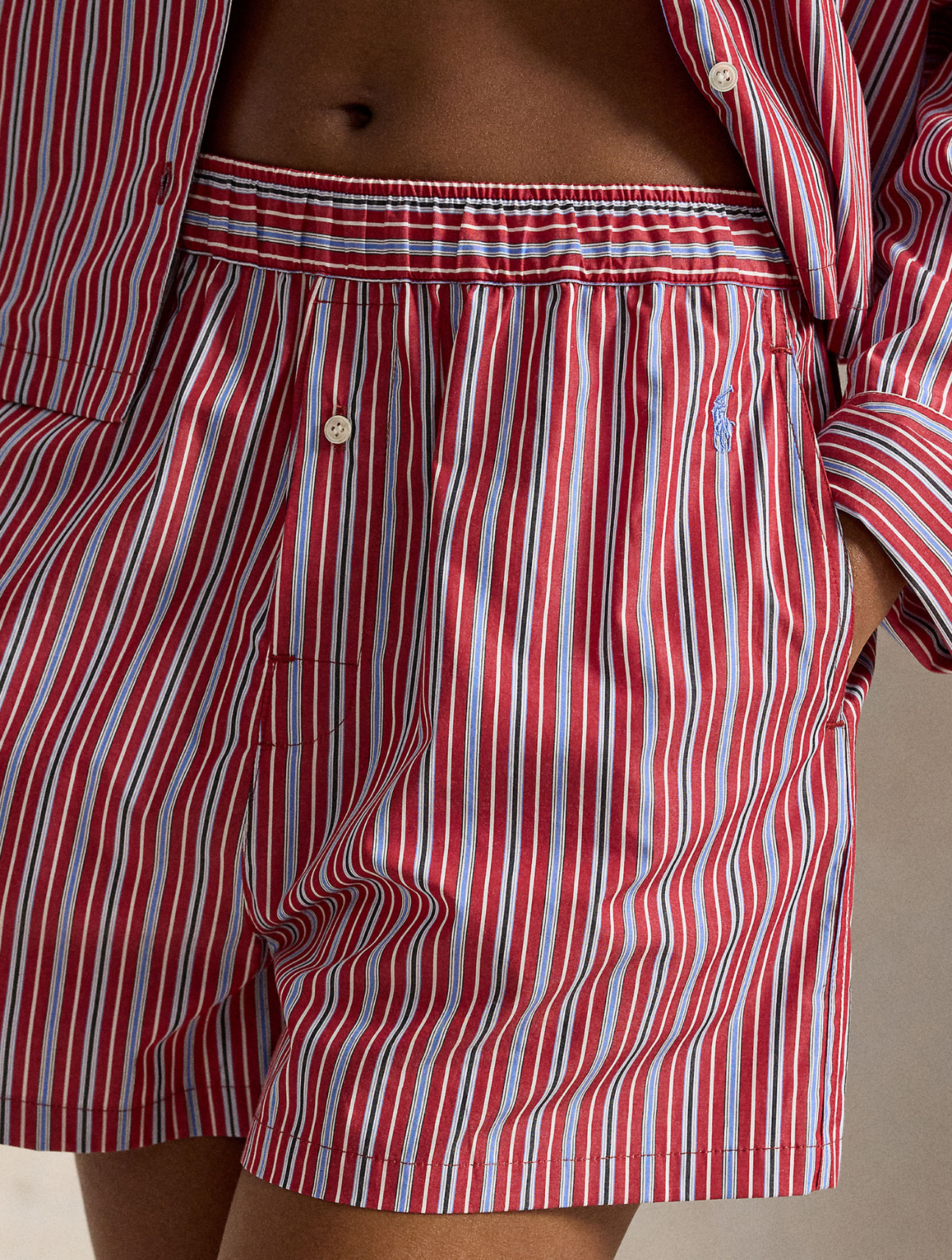 Stripes Cropped Boxer PJ Set
