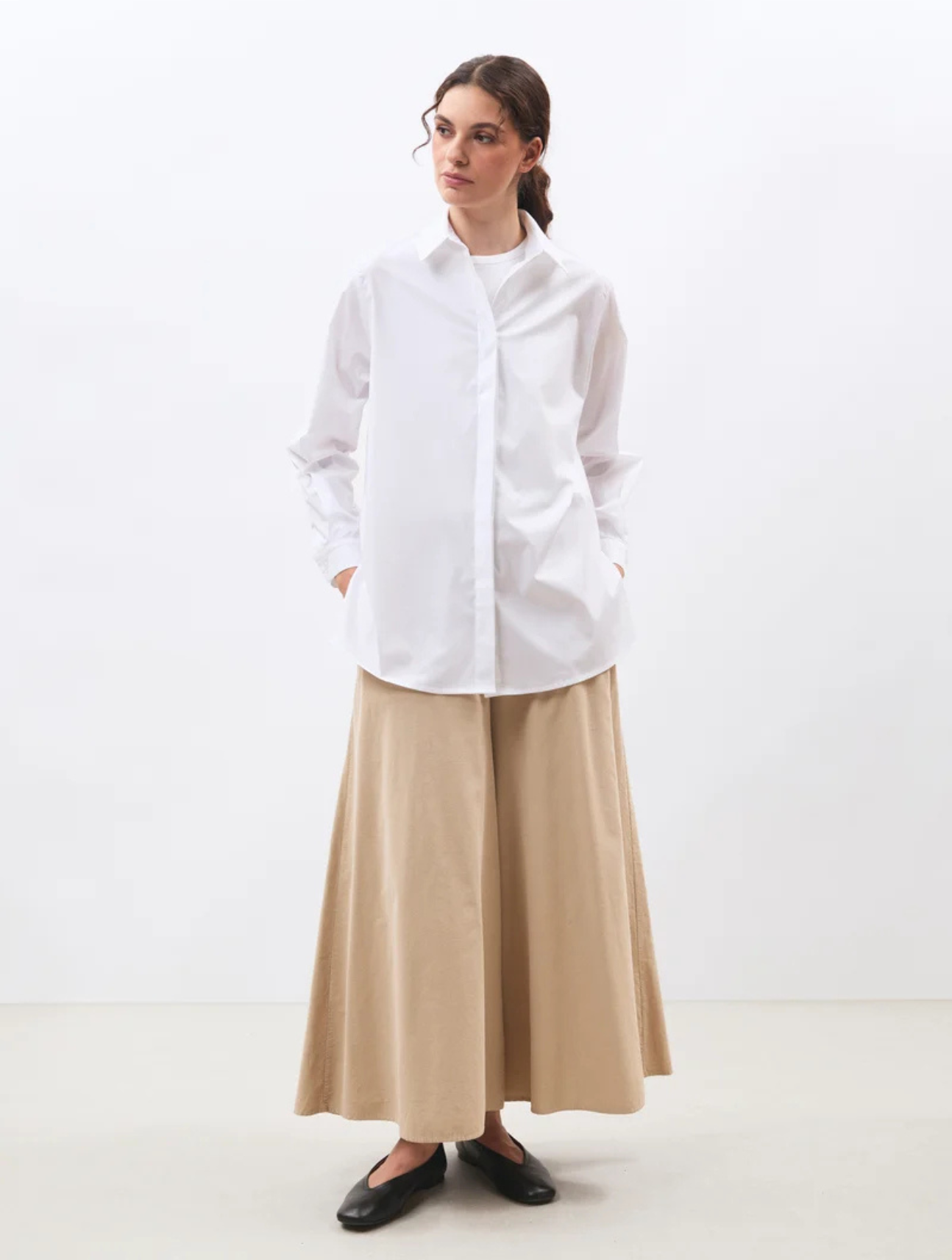 White Cotton Poplin Blouse