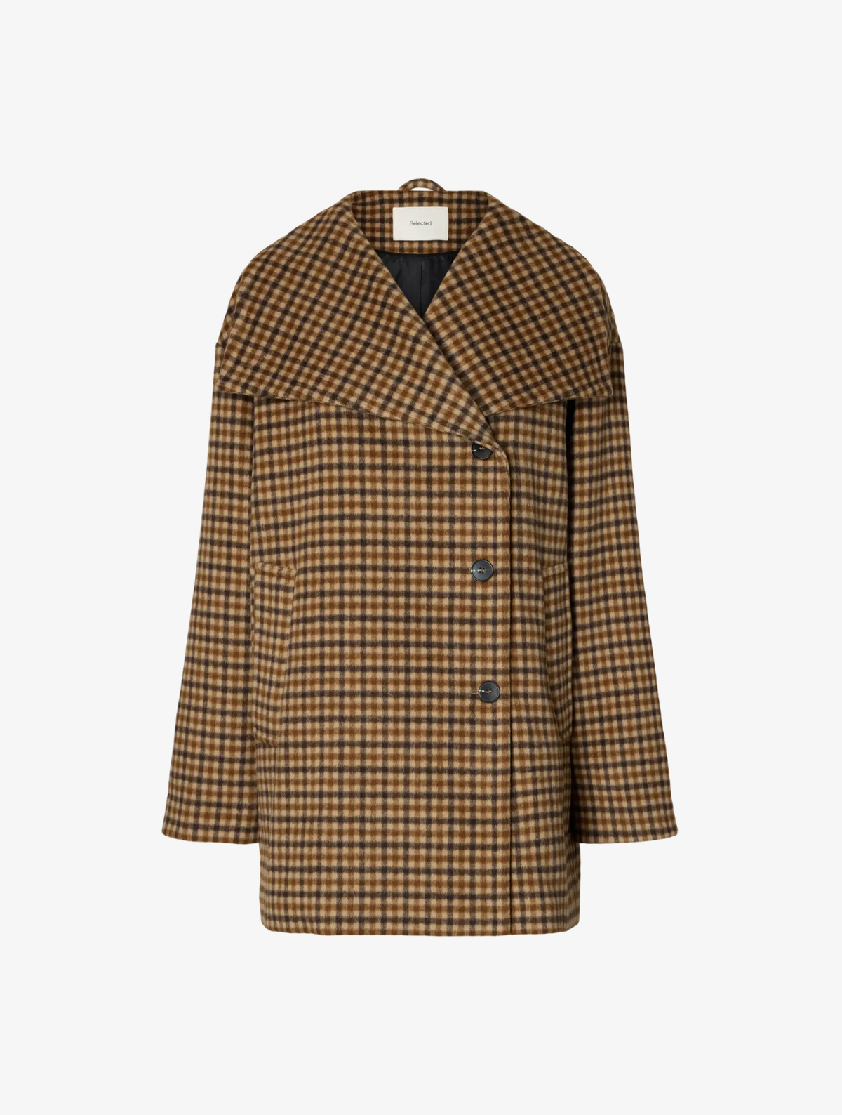Carolyn Check Wool Blend Coat