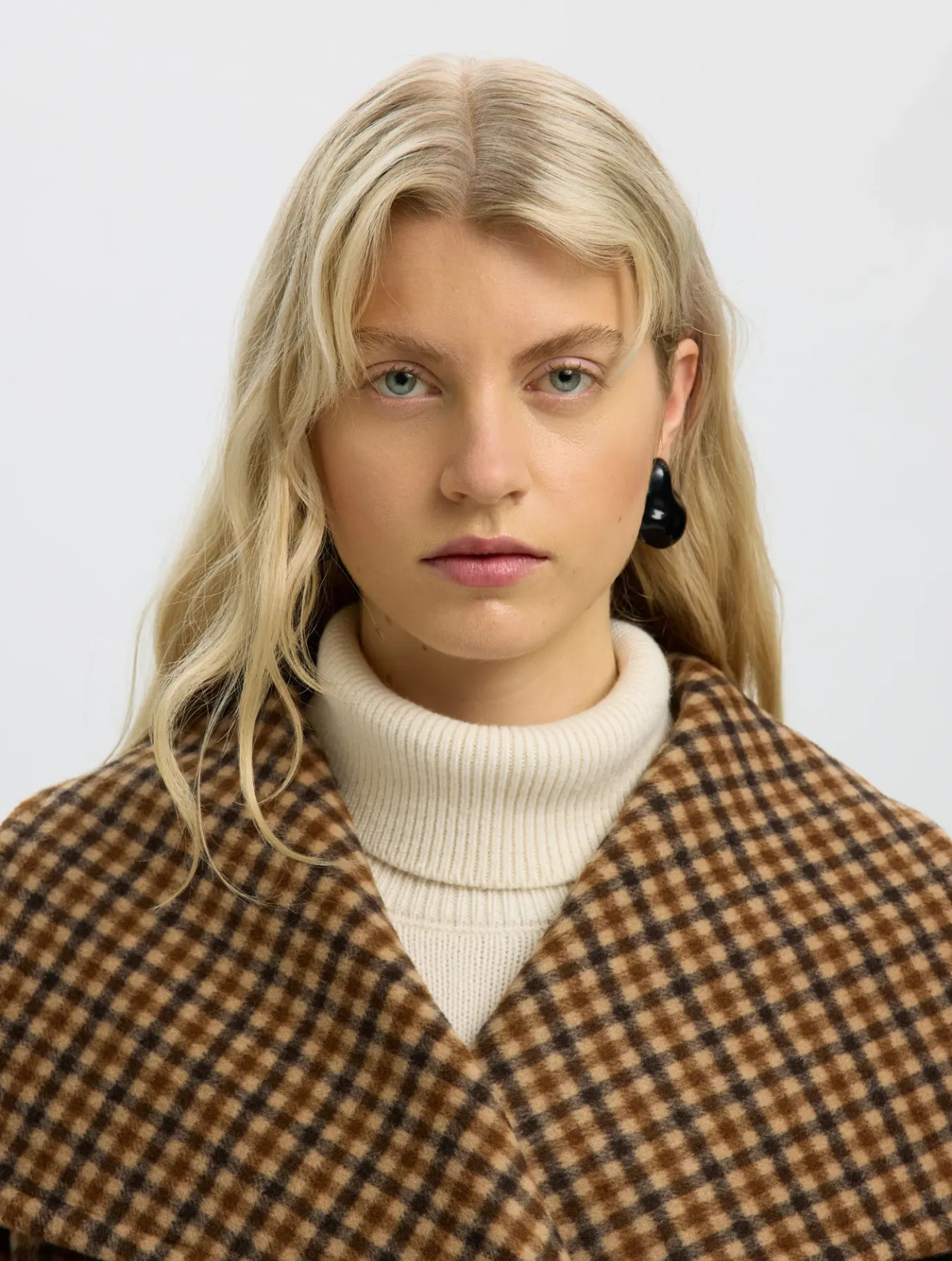 Carolyn Check Wool Blend Coat