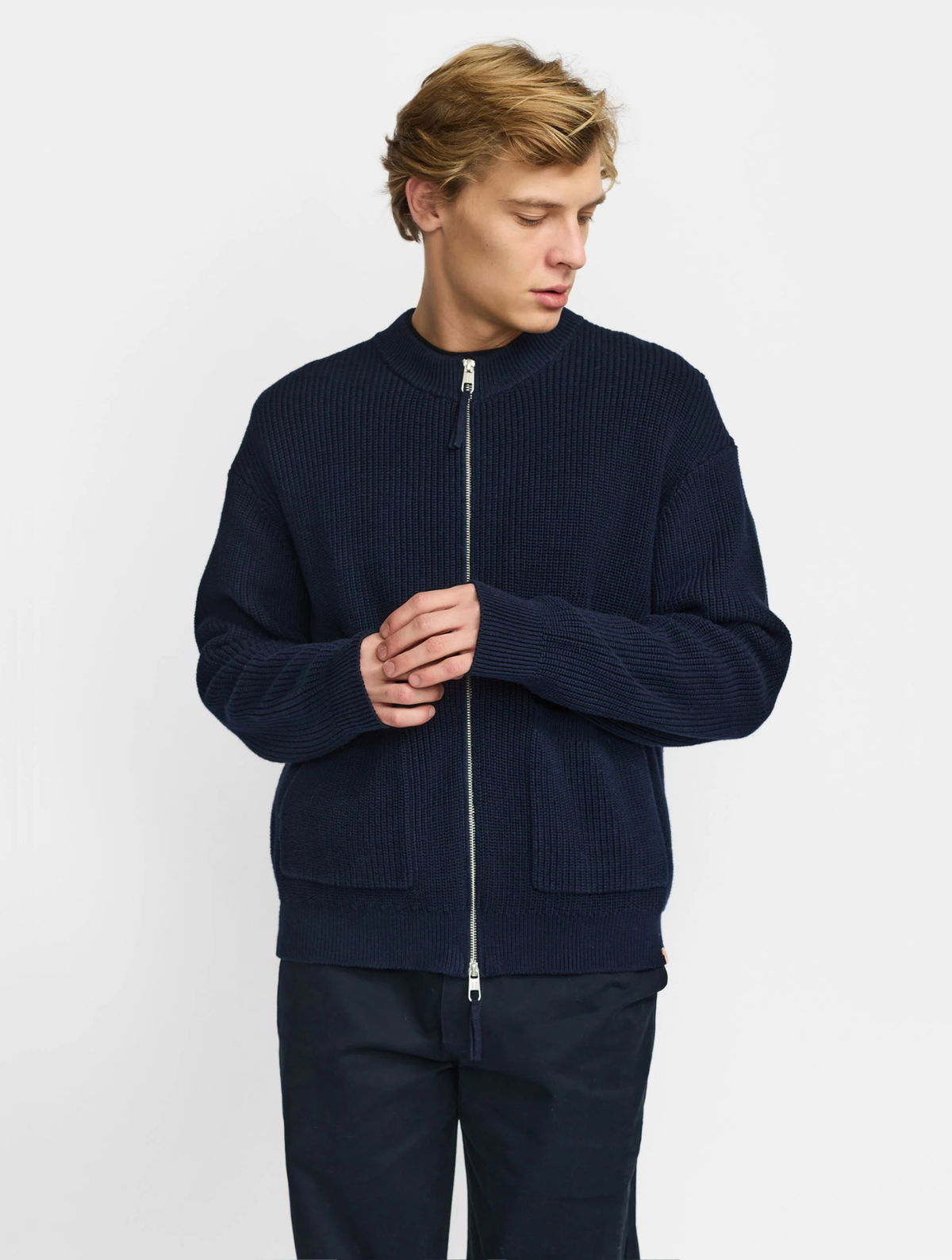 6621 Zipped Knit Cardigan