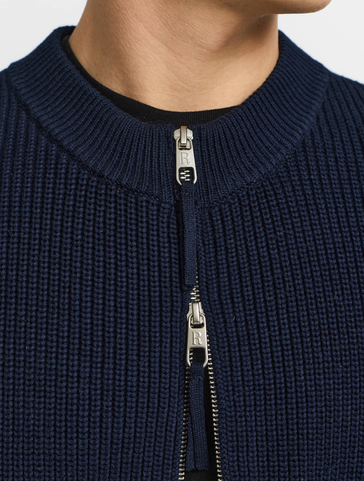 6621 Zipped Knit Cardigan