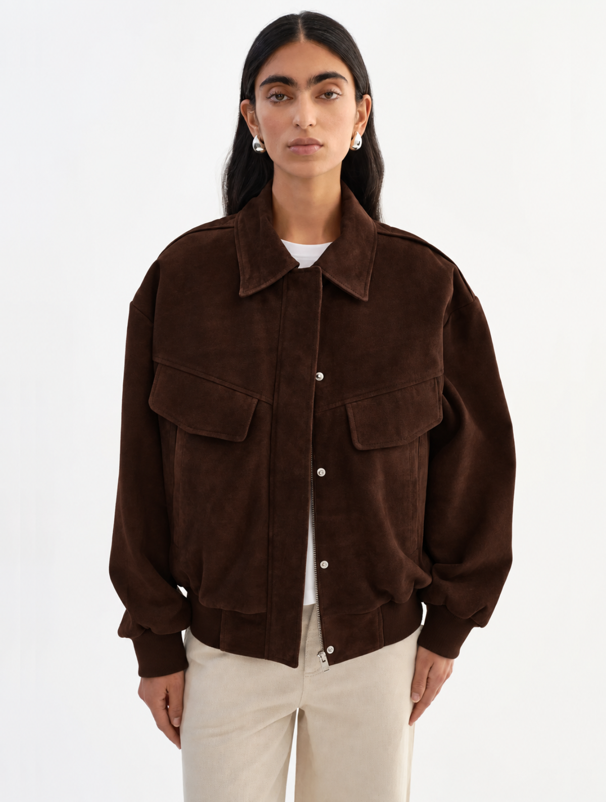Trevanna Suede Bomber Jacket