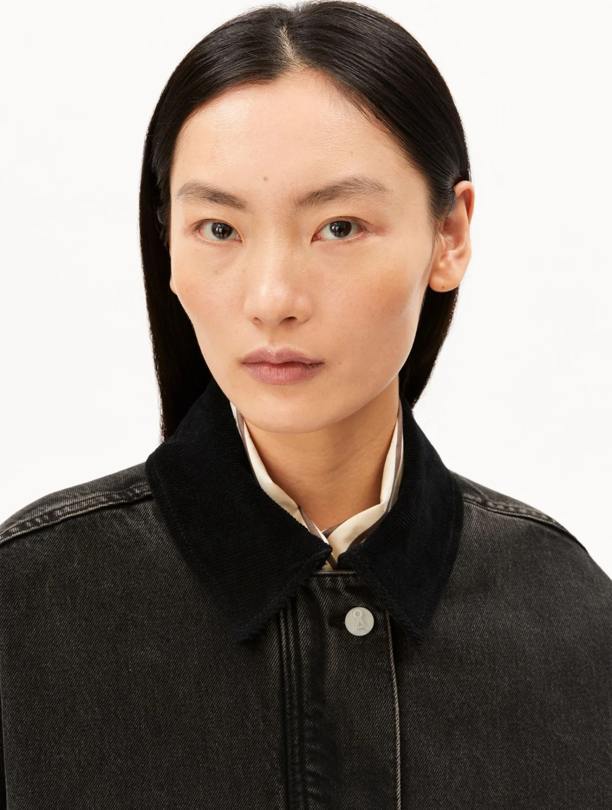 Cord Collar Denim Jacket