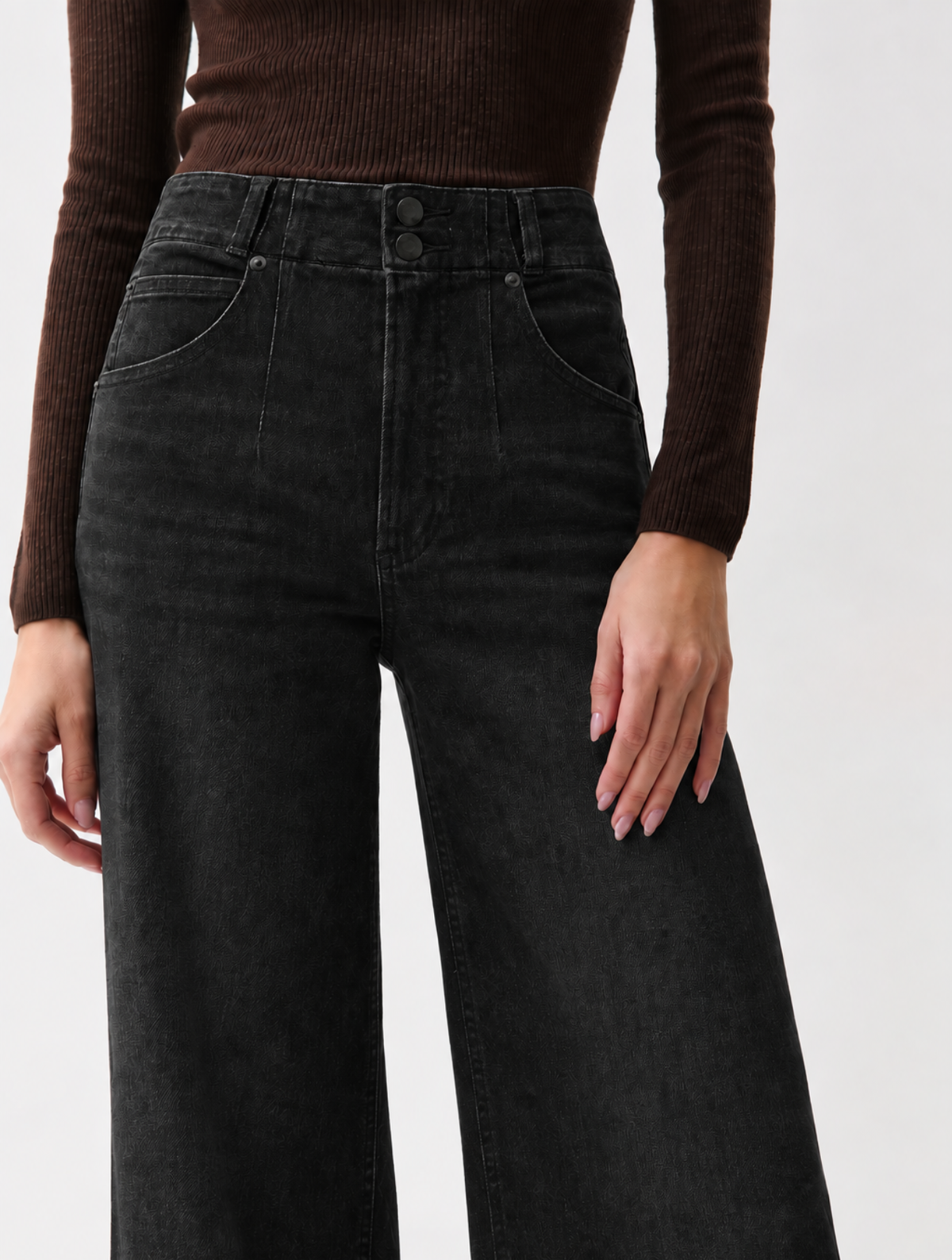 Lana Button High Rise Ultra Wide Leg