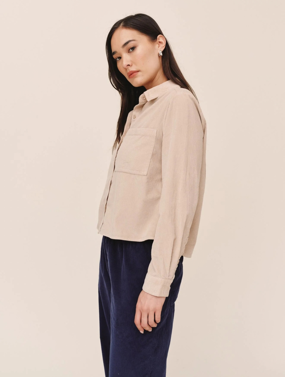 Long Sleeve Patch Pocket Work Shirt