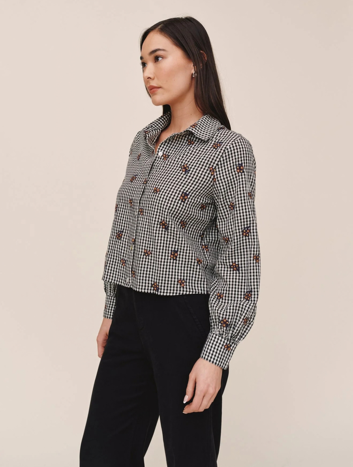 Long Sleeve Crop Button Down