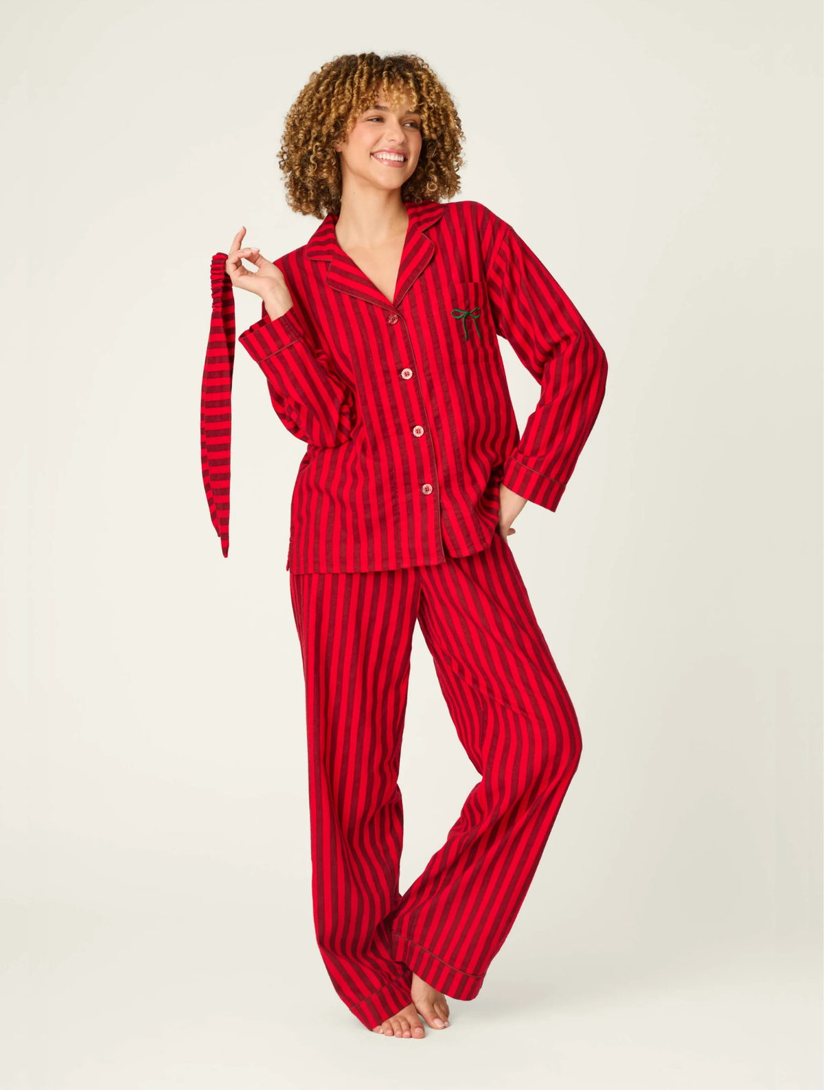 Festive Stripes Flannel PJ Set