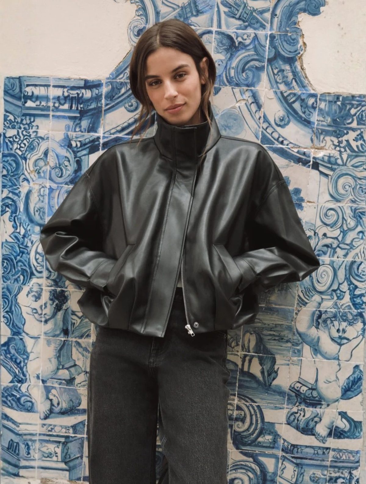 Corin Faux Leather Bubble Jacket
