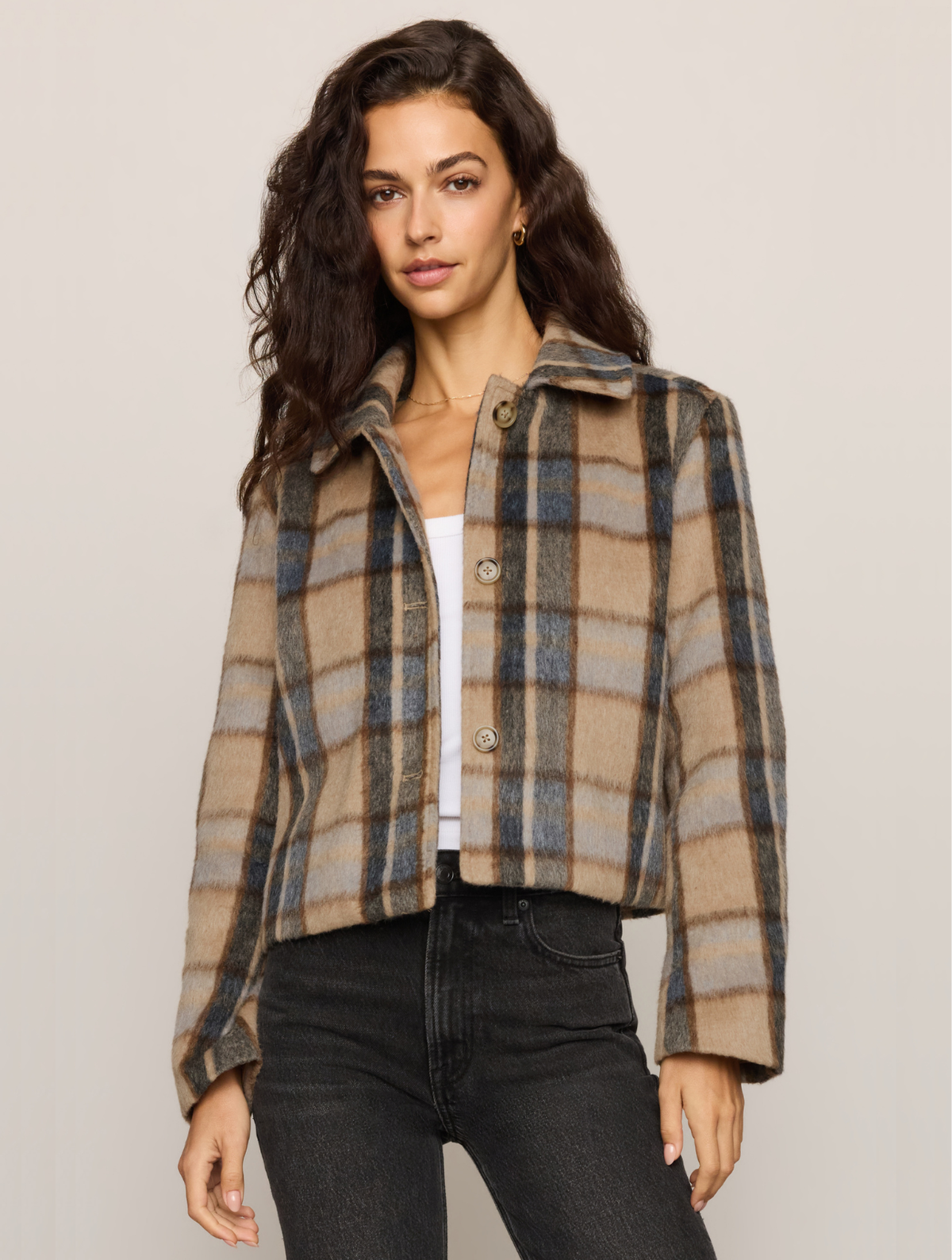 Petra Plaid Shrunken Jacket