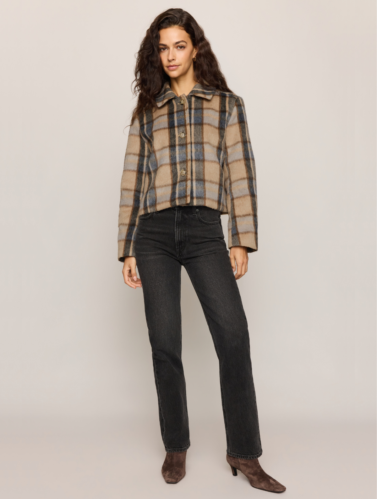 Petra Plaid Shrunken Jacket