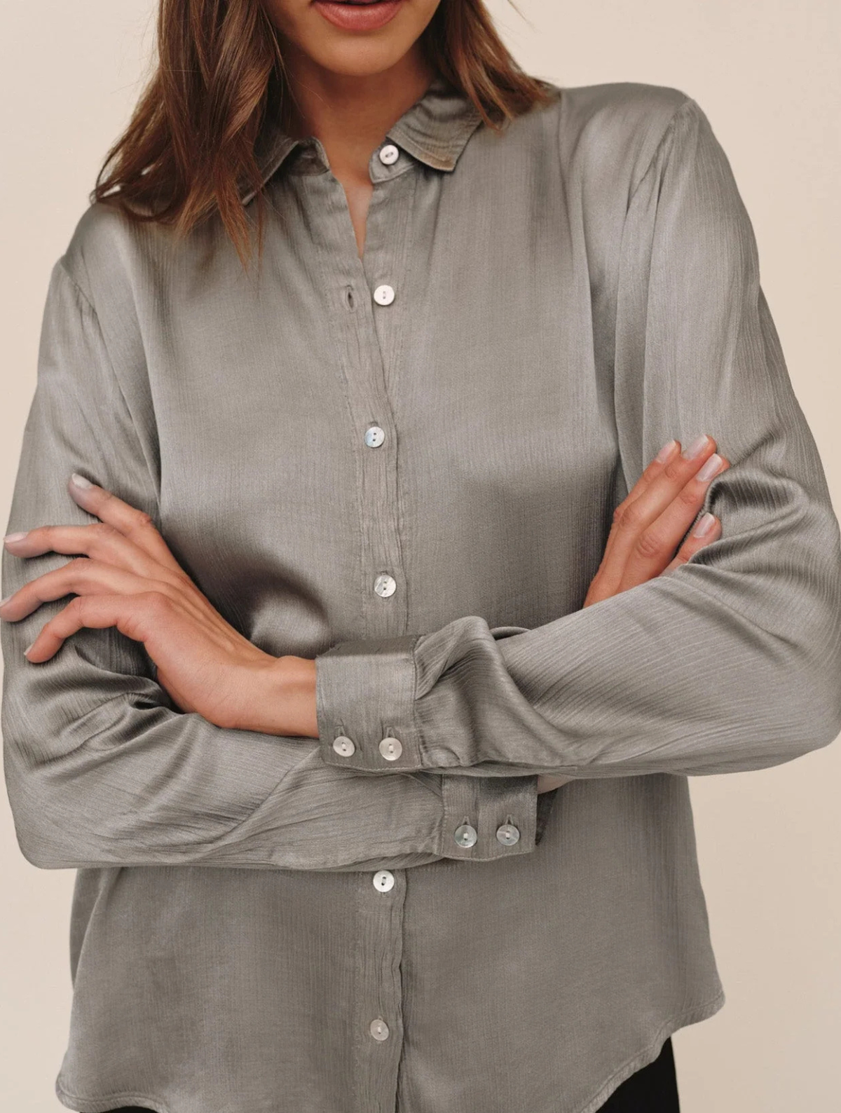 Long Sleeve Clean Button Down Shirt