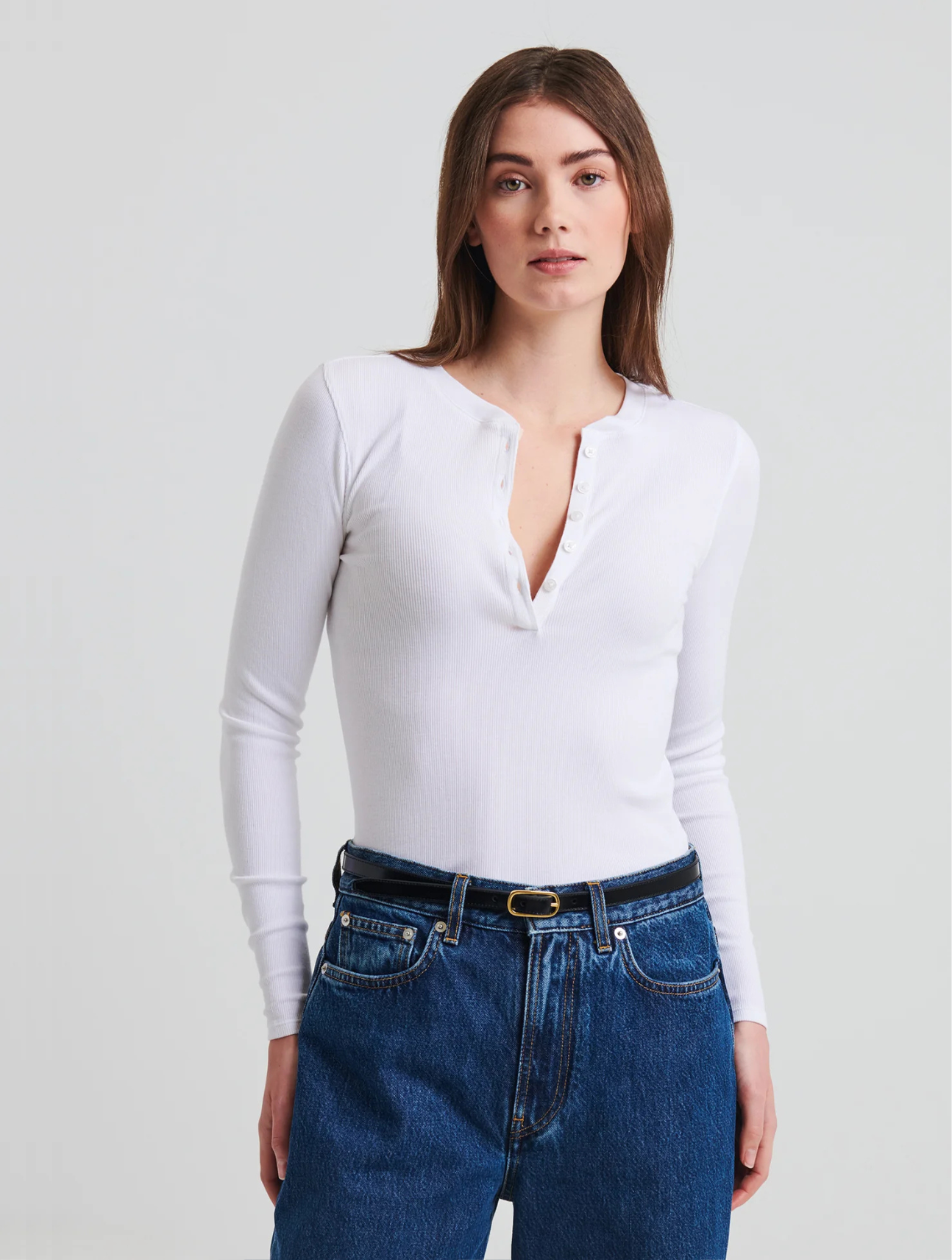 Pima Cotton Stretch Rib Henley