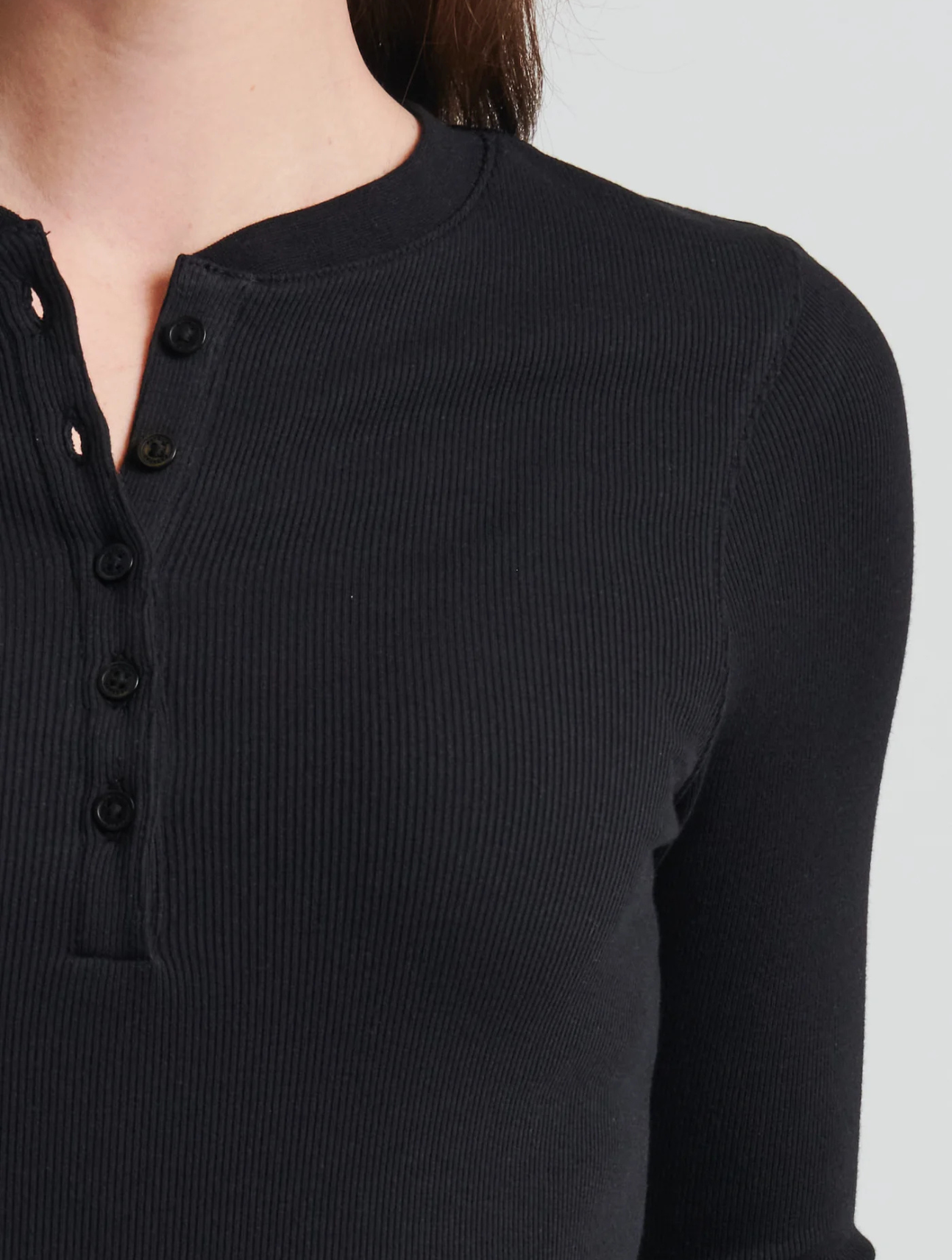 Pima Cotton Stretch Rib Henley