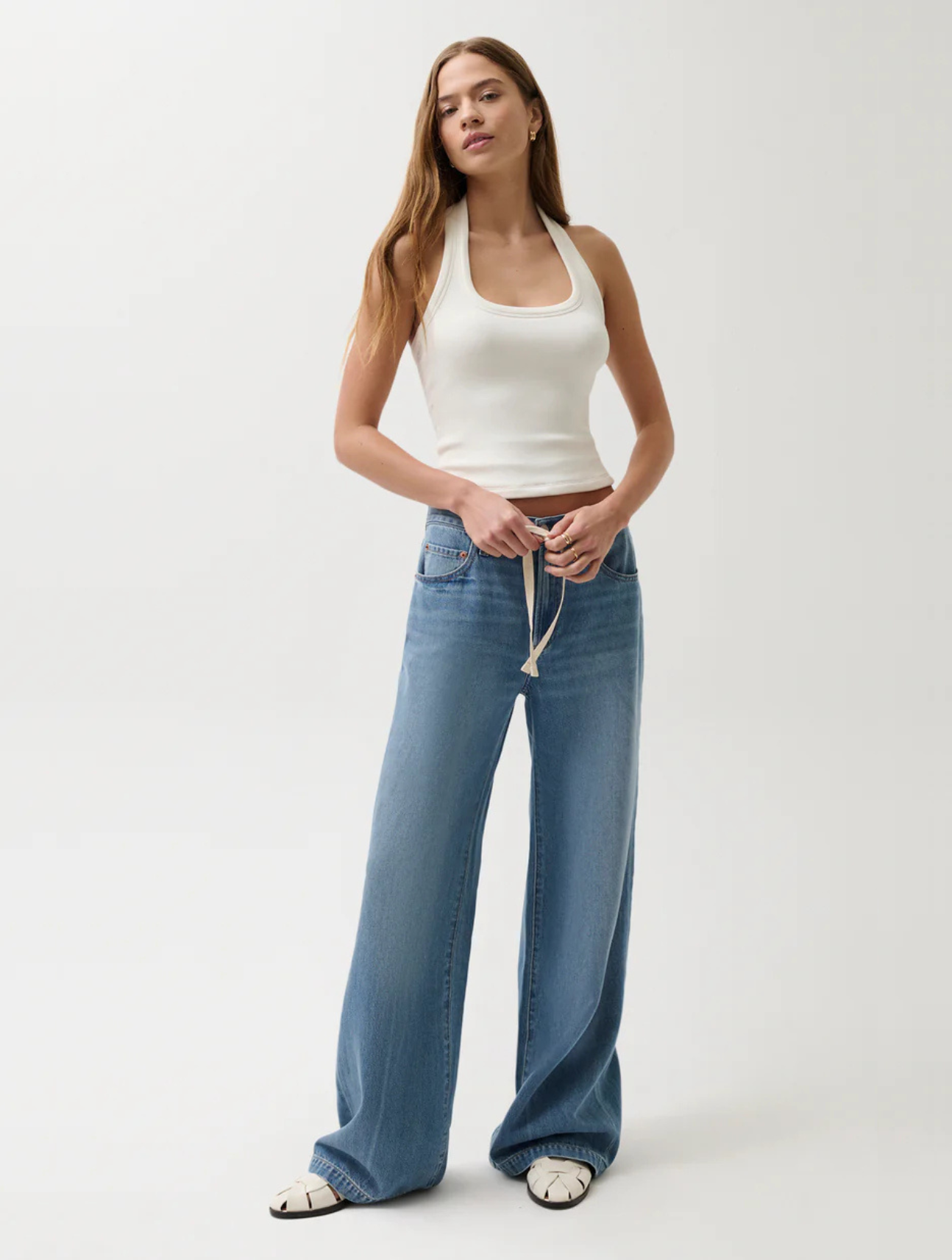 Jadyn Mid Rise Drawstring Palazzo