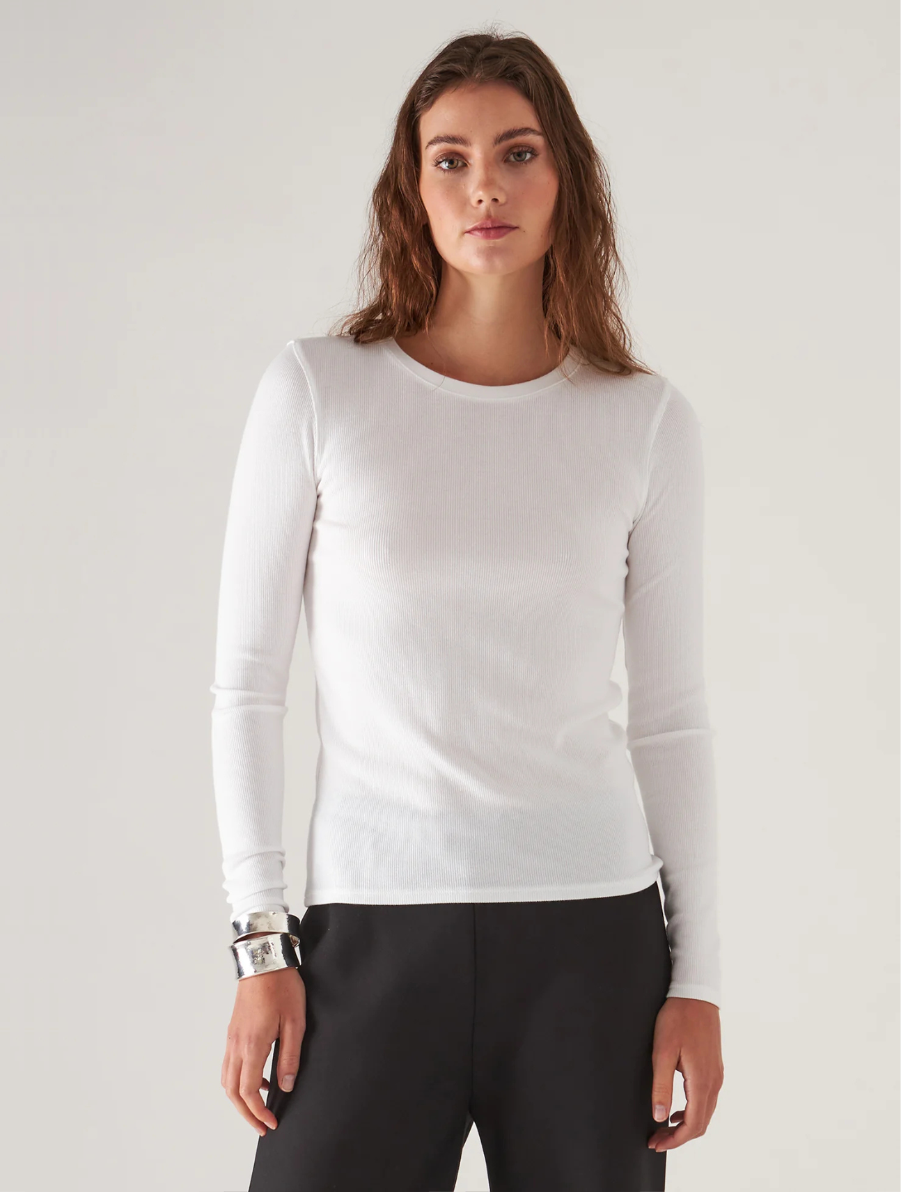 Pima Cotton Stretch Rib Long Sleeve