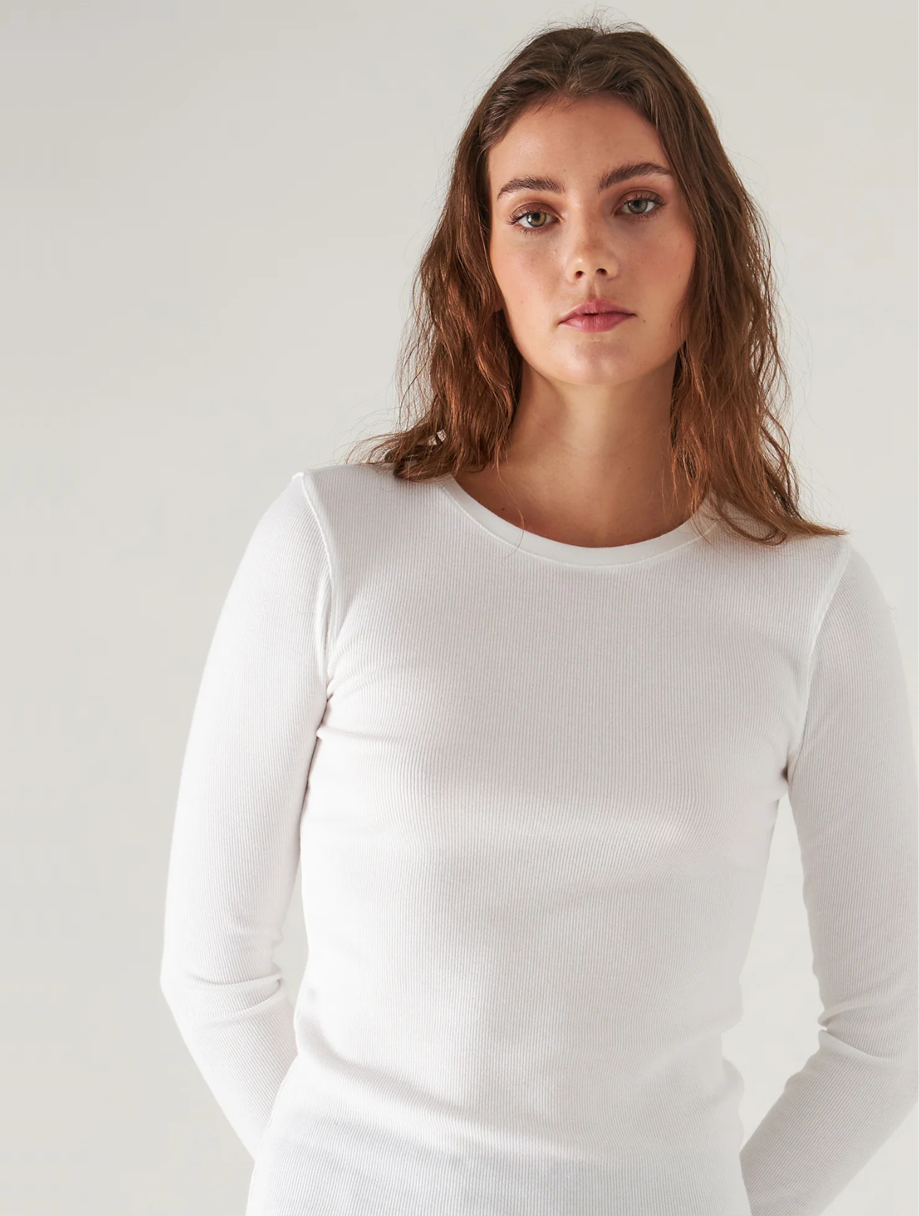 Pima Cotton Stretch Rib Long Sleeve
