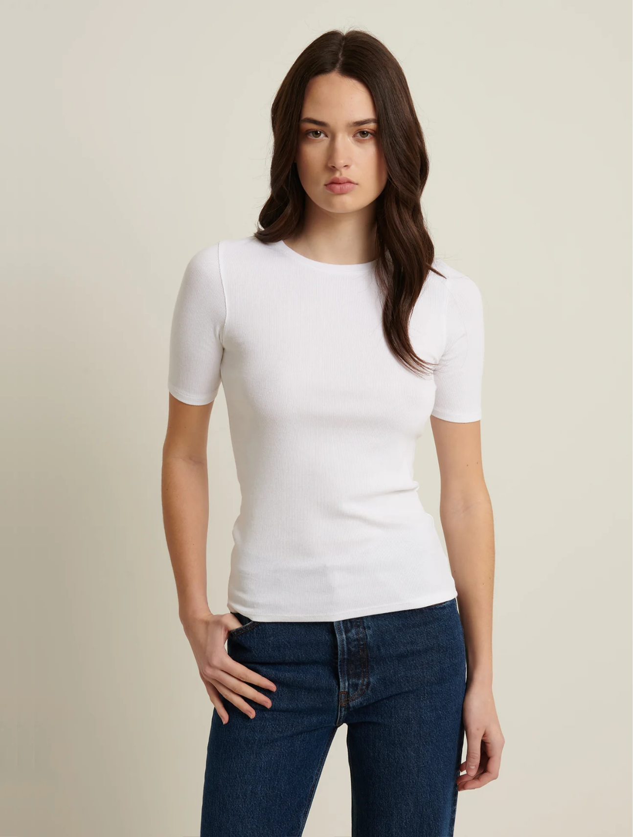 Pima Cotton Stretch Rib T-Shirt