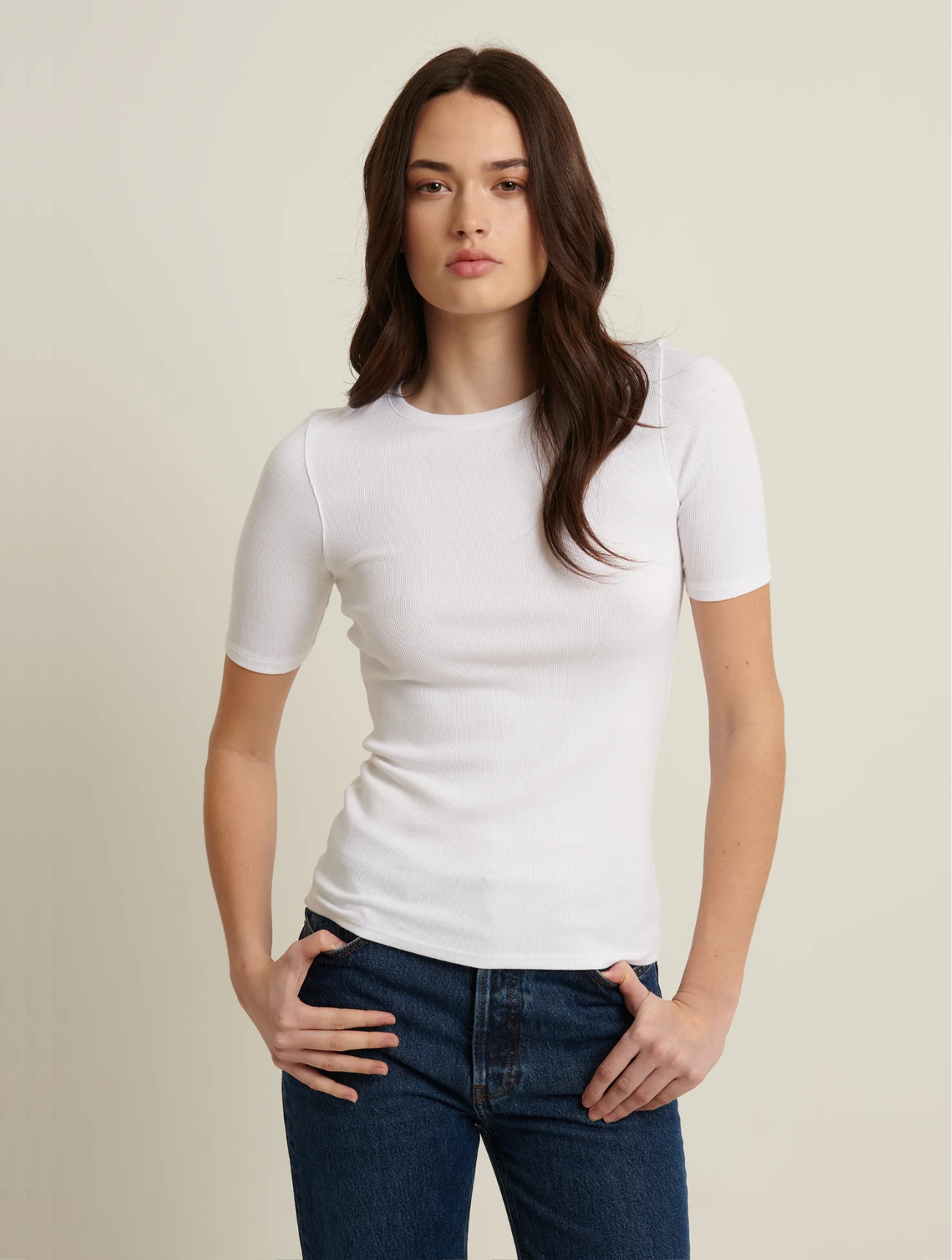 Pima Cotton Stretch Rib T-Shirt