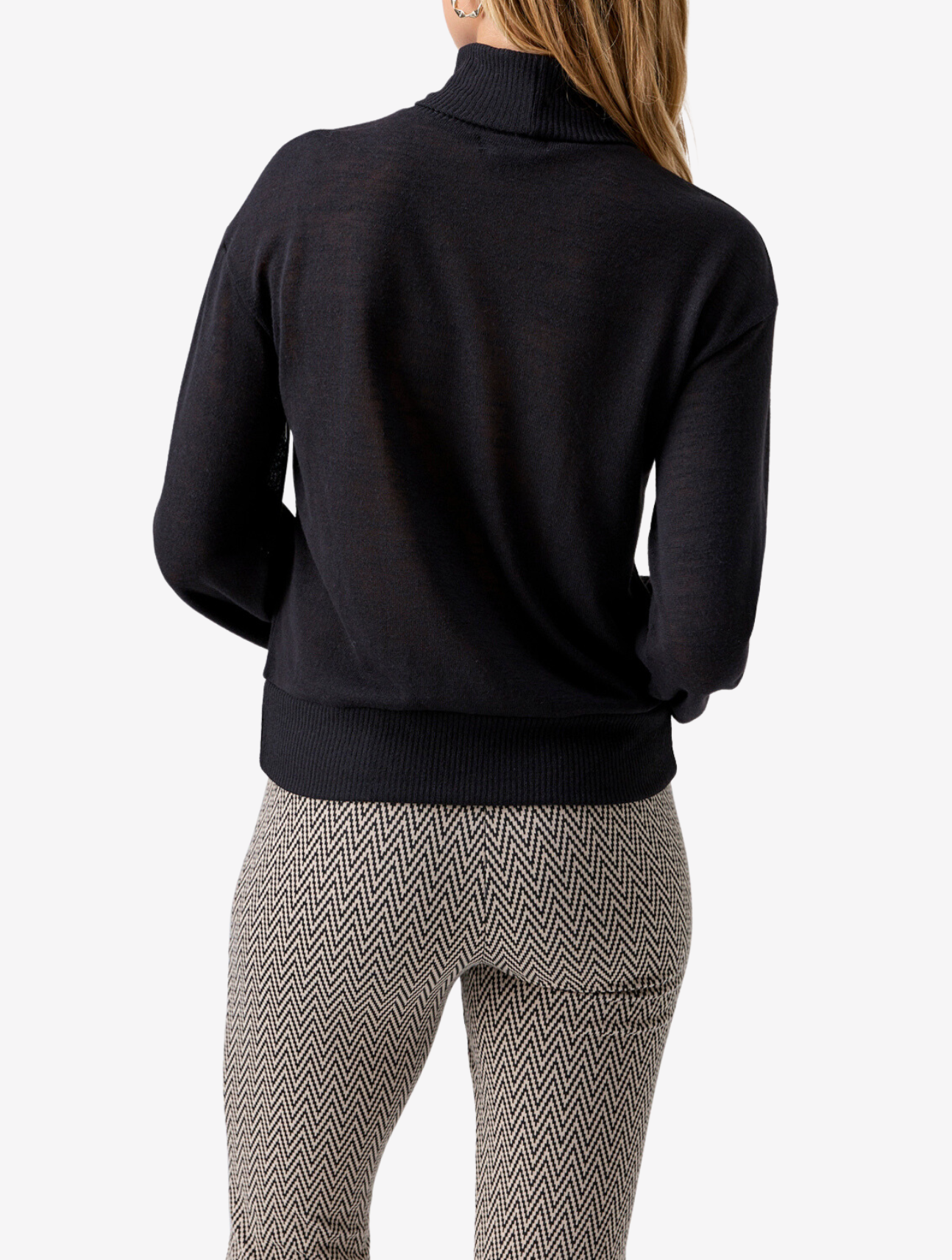 Ruched Sleeve Turtleneck Top