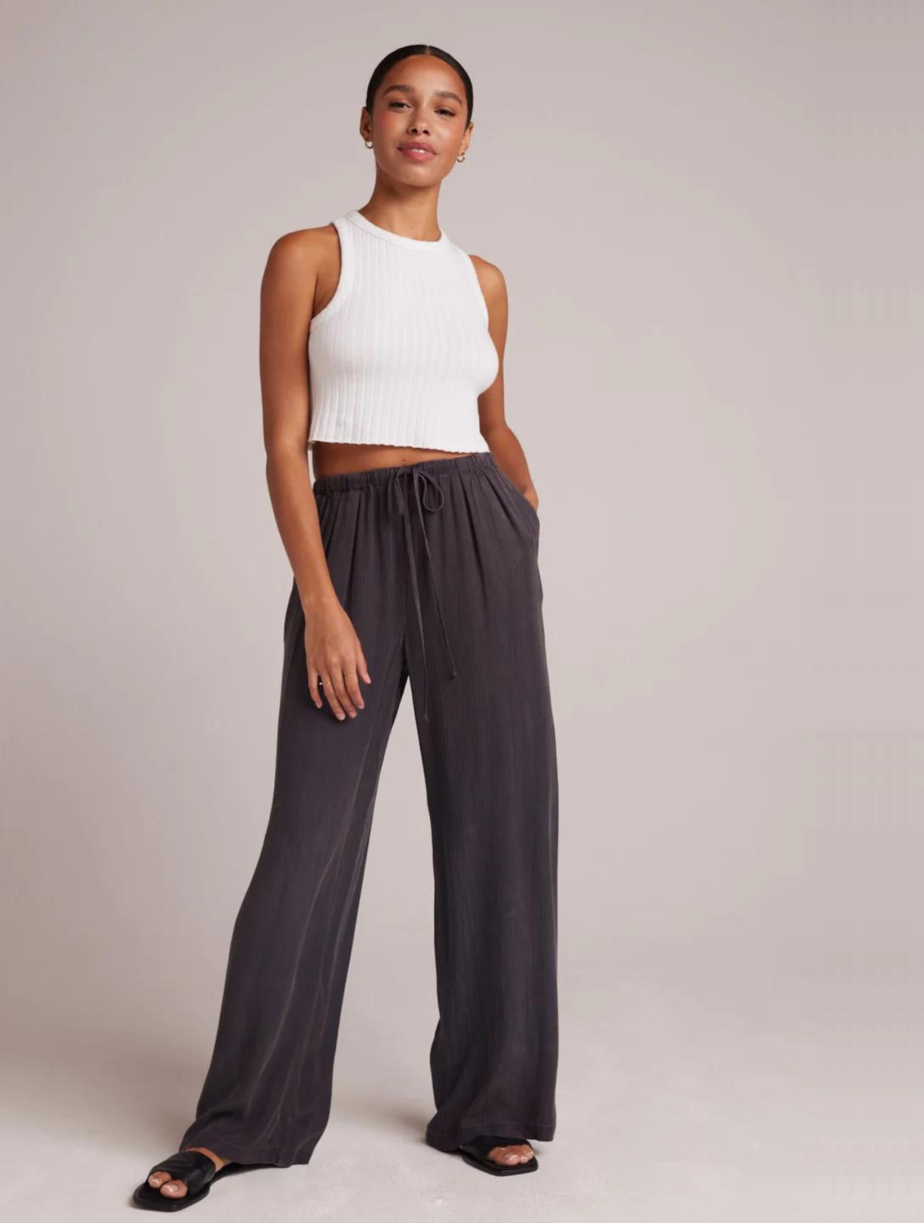 Easy Plated Wide Leg Pant