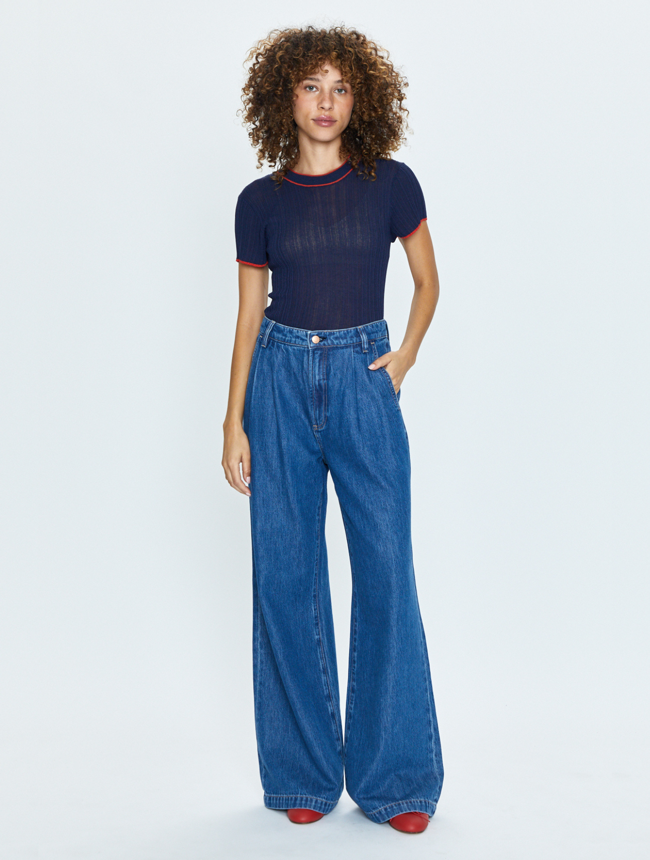 Victoria High Rise Denim Trouser