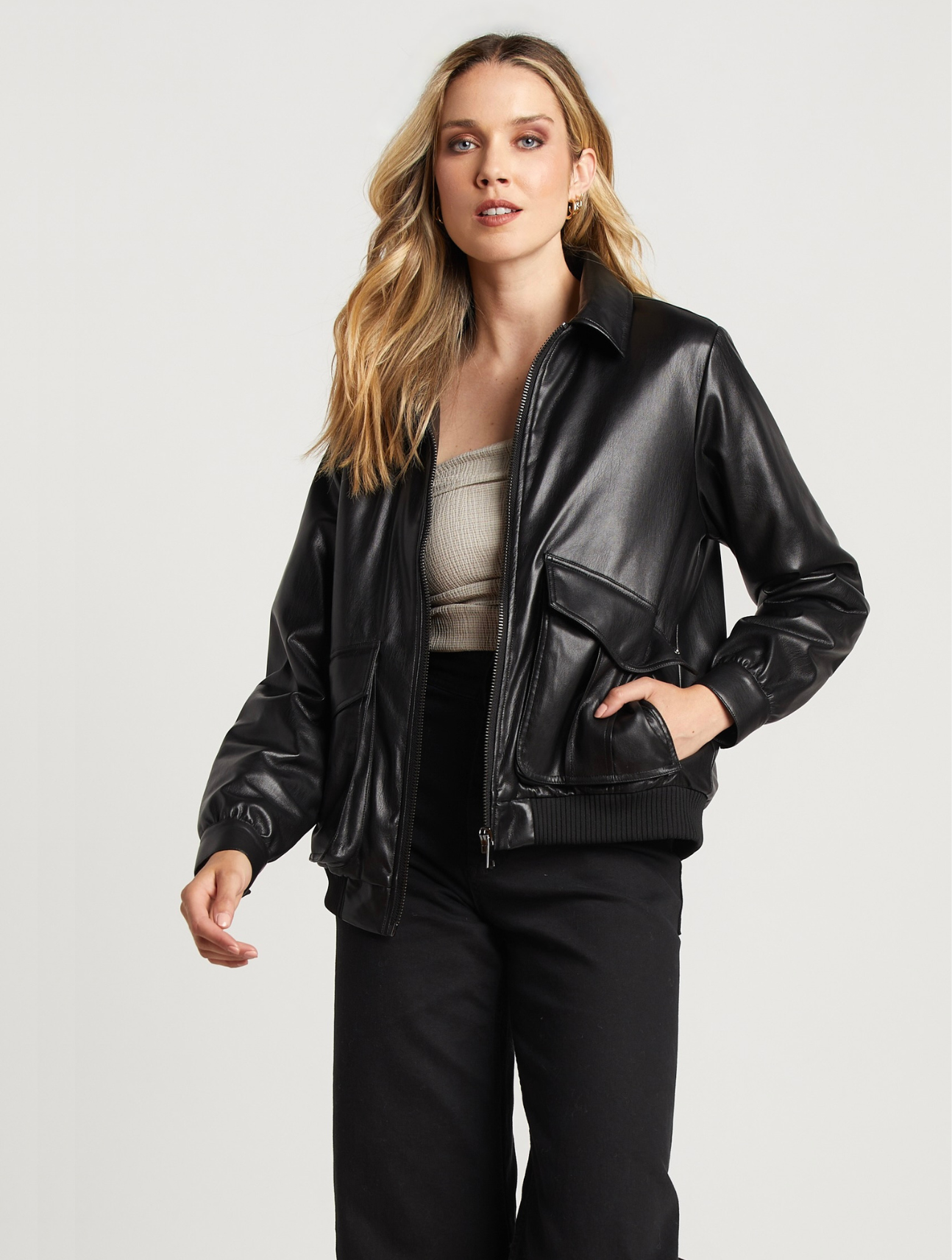 Sam Vegan Leather Bomber