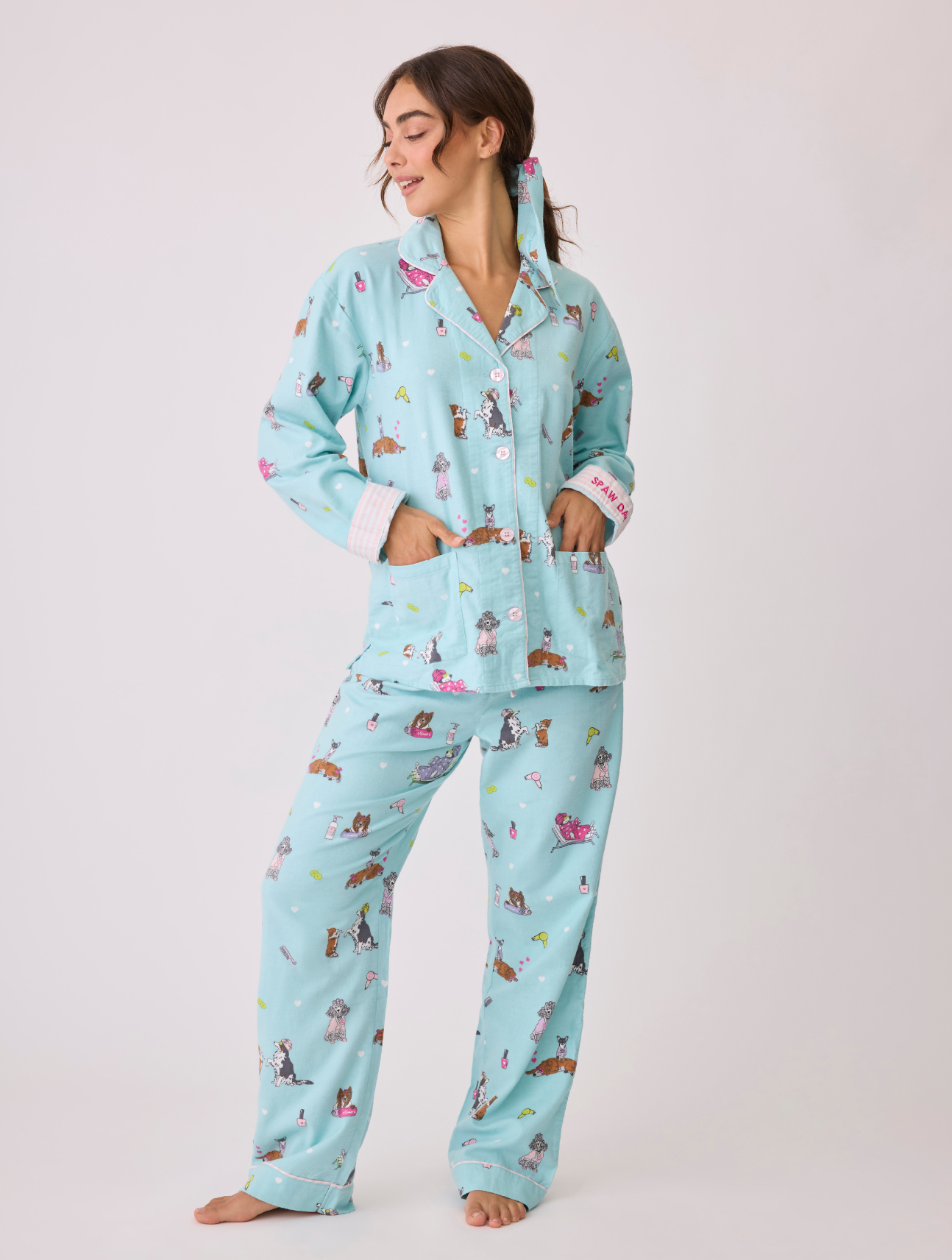 Spaw Day Flannel PJ Set