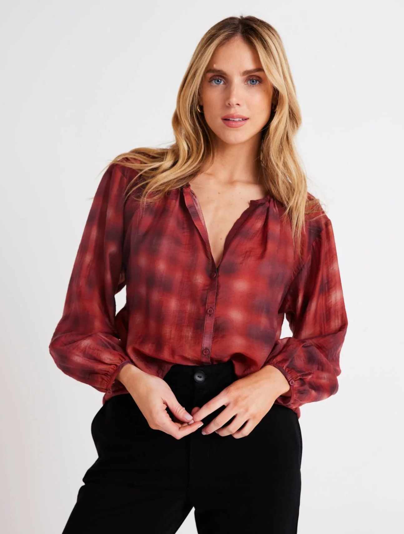 Shirred Neck Blouse