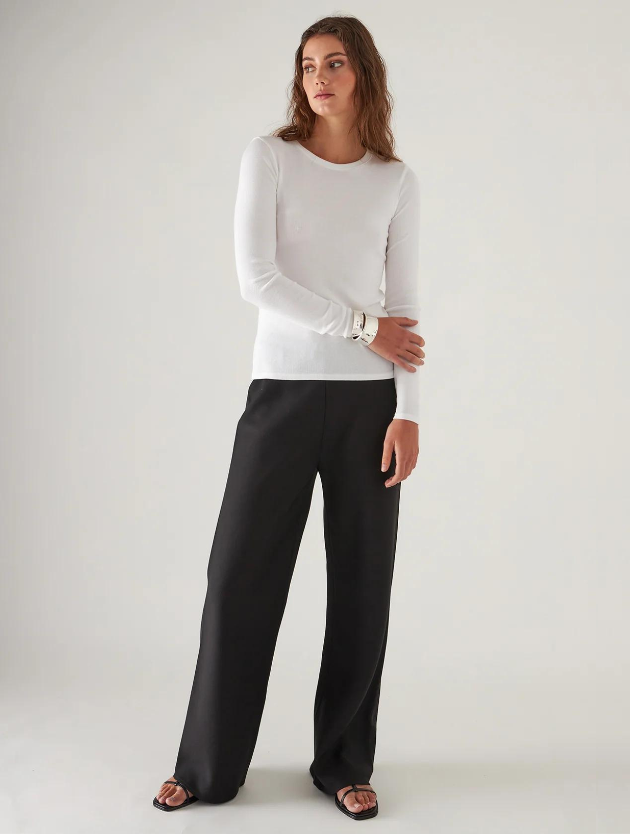 Pima Cotton Stretch Ribbed Long Sleeve