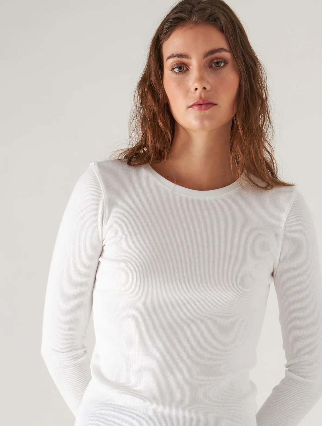 Pima Cotton Stretch Ribbed Long Sleeve