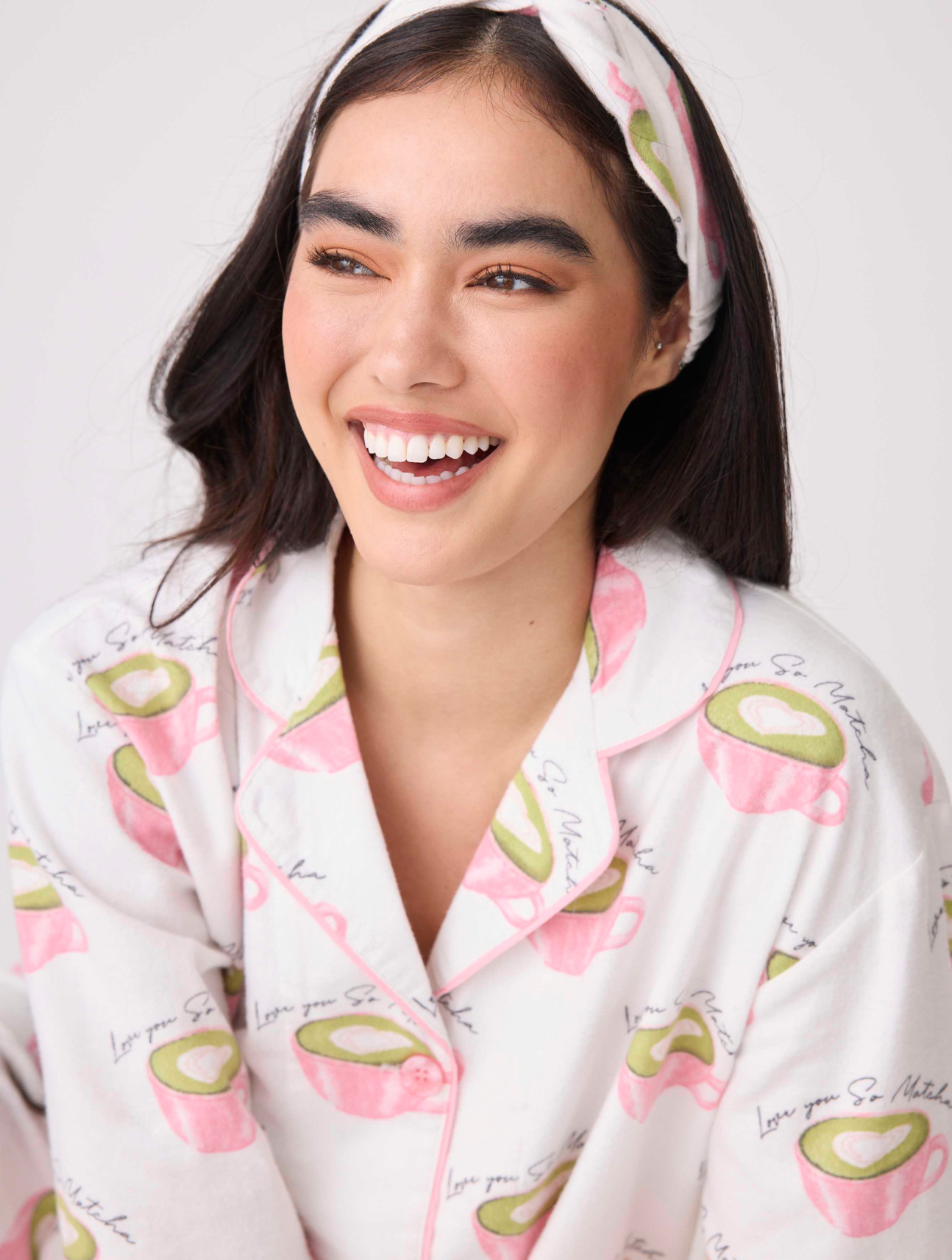 Love You So Matcha Flannel PJ Set